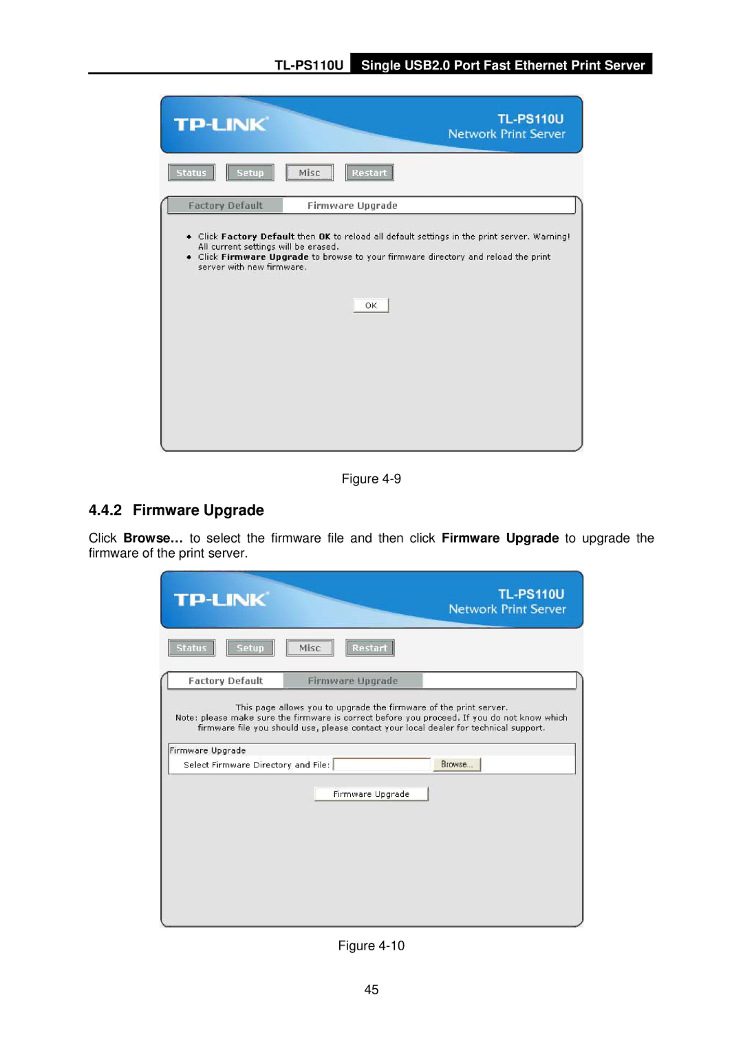 TP-Link TL-PS110U manual Firmware Upgrade 