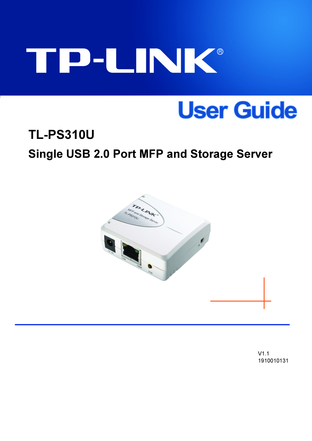 TP-Link TL-PS310U manual Single USB 2.0 Port MFP and Storage Server 