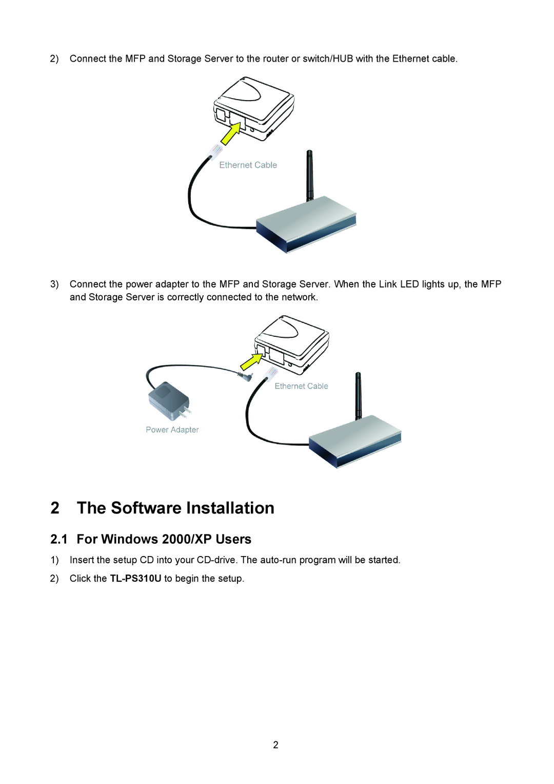 TP-Link TL-PS310U manual Software Installation, For Windows 2000/XP Users 