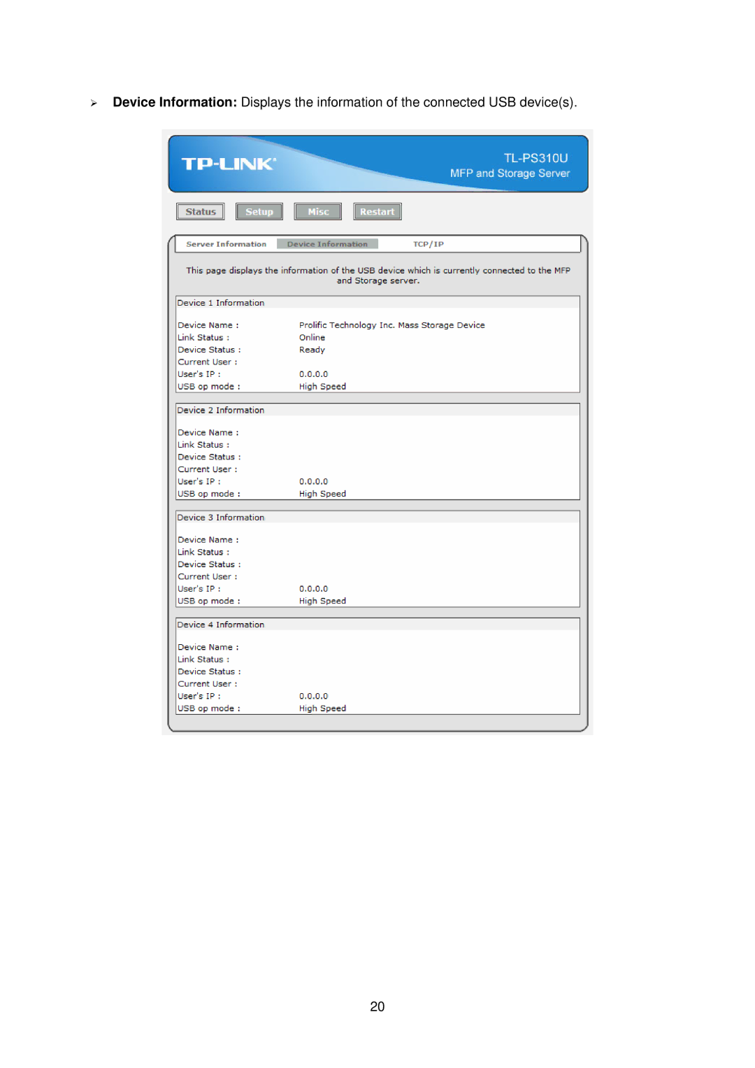 TP-Link TL-PS310U manual 