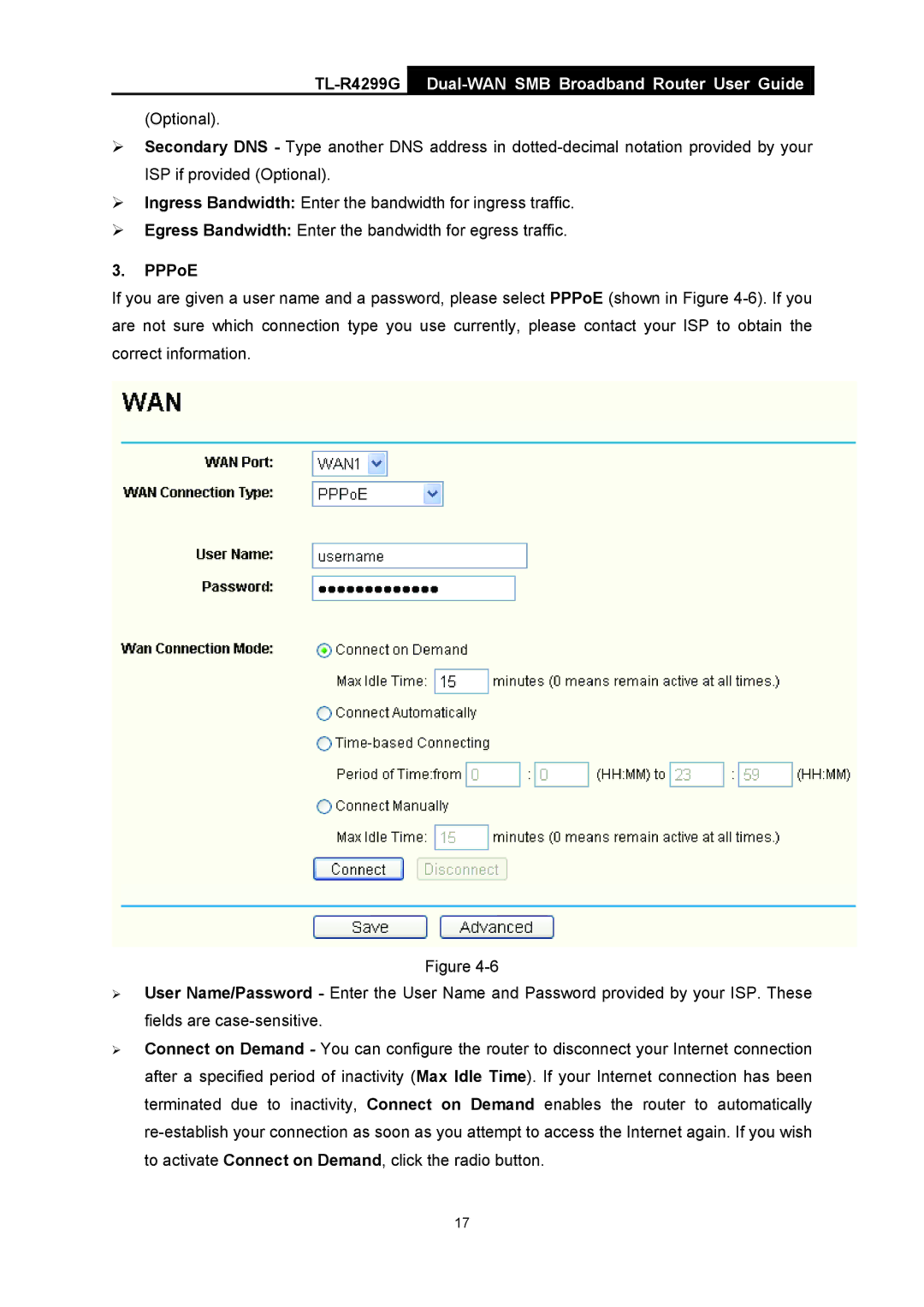 TP-Link TL-R4299G manual PPPoE 