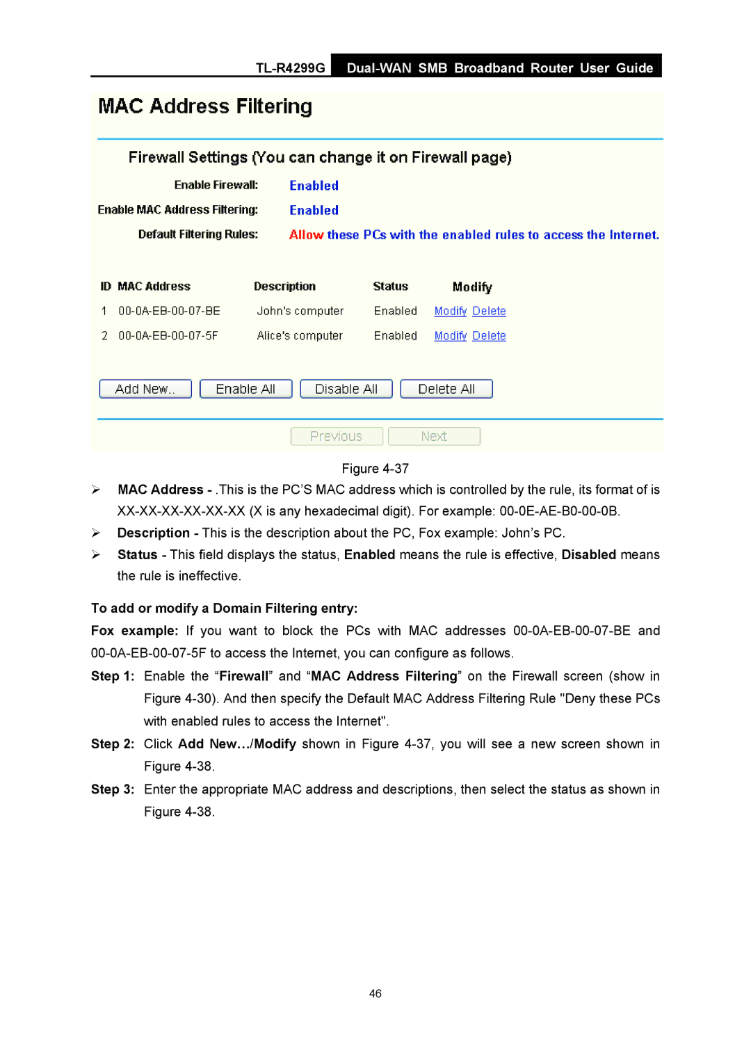 TP-Link TL-R4299G manual Dual-WAN SMB Broadband Router User Guide 