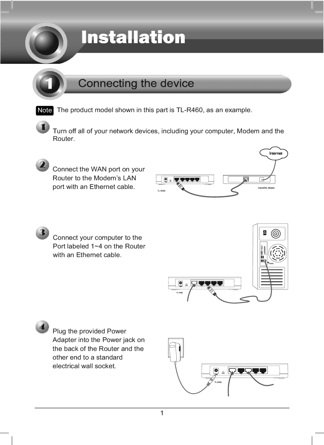 TP-Link TL-R460 manual 