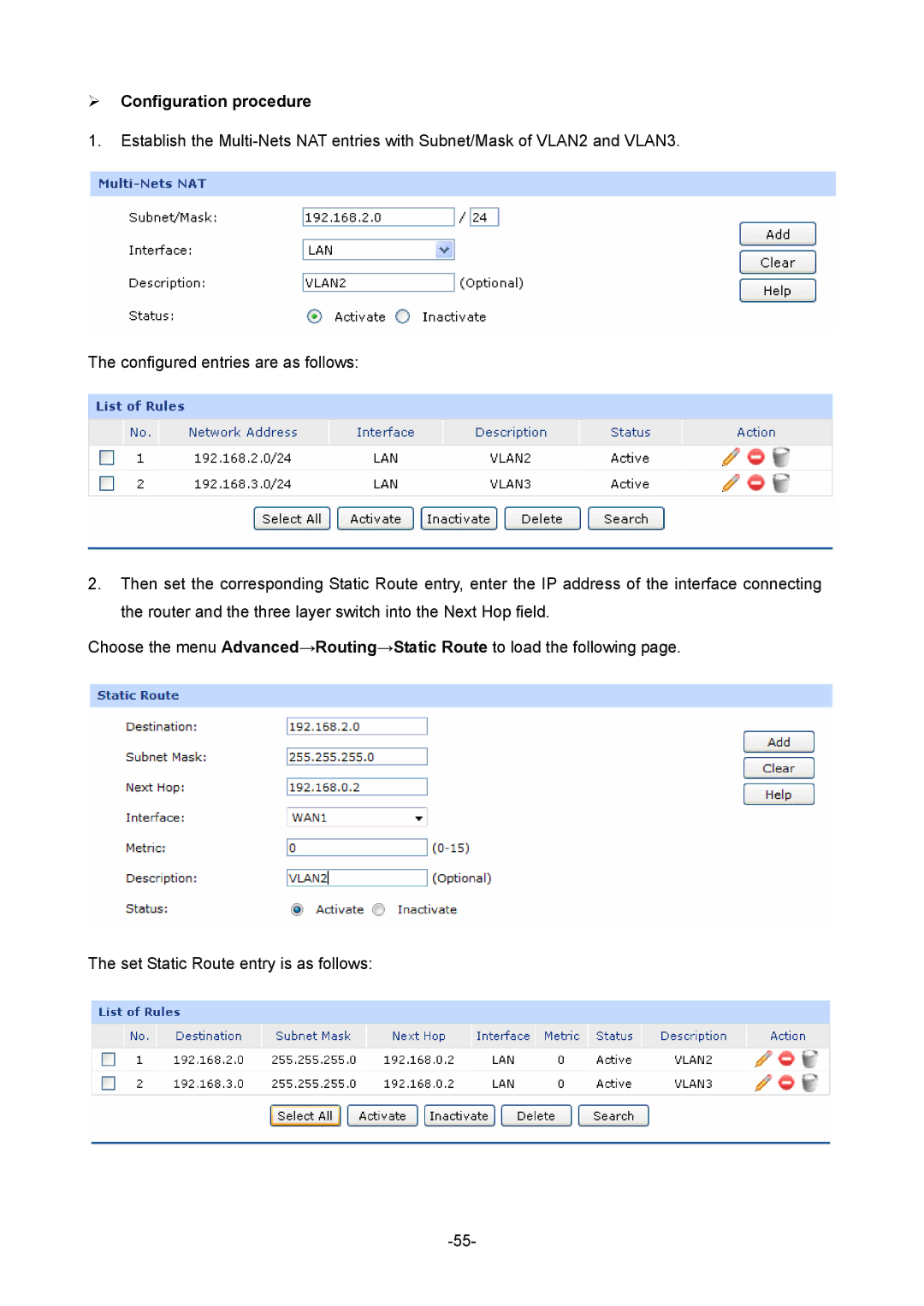 TP-Link TL-R480T+ manual  Configuration procedure 