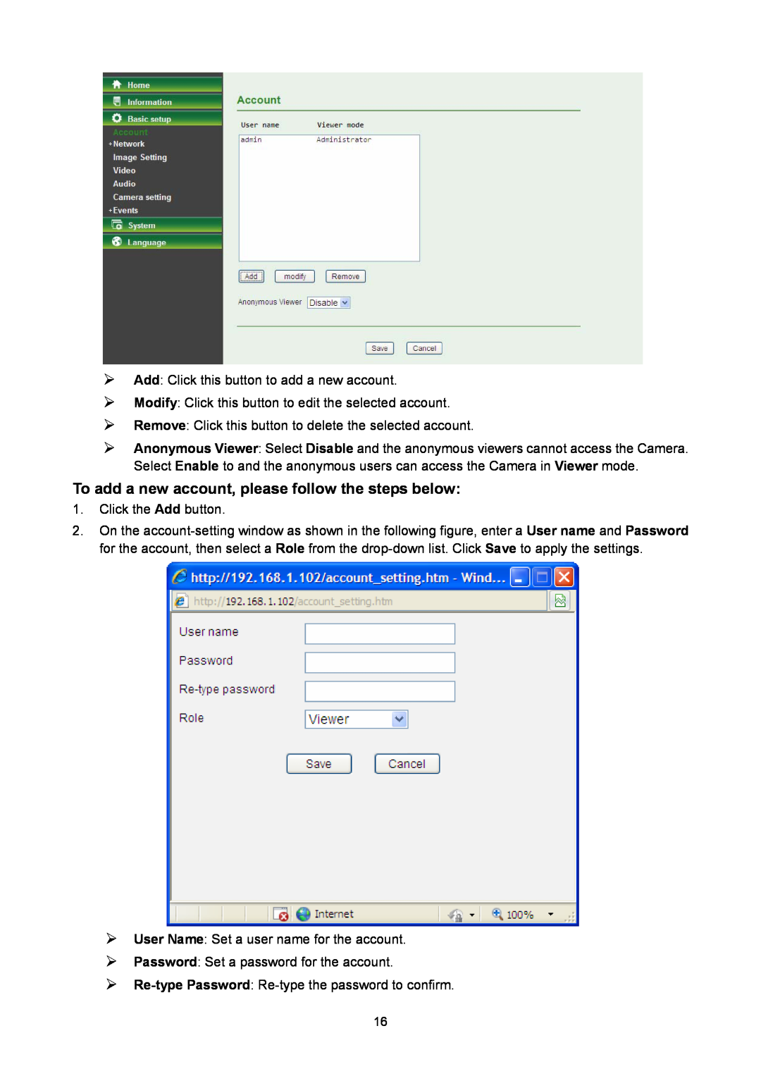 TP-Link TL-SC2020 manual To add a new account, please follow the steps below 