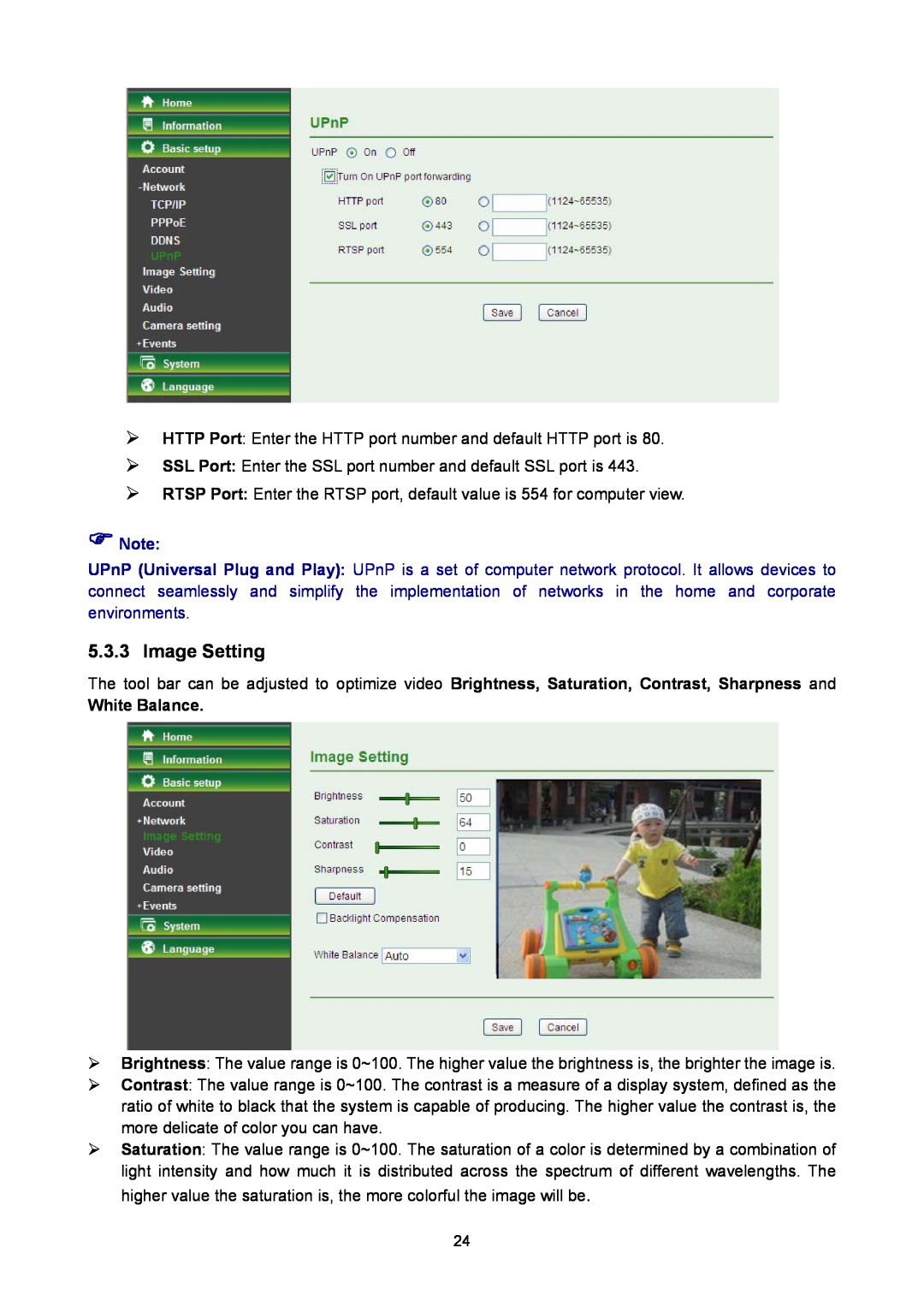TP-Link TL-SC2020 manual Image Setting,  Note, White Balance 