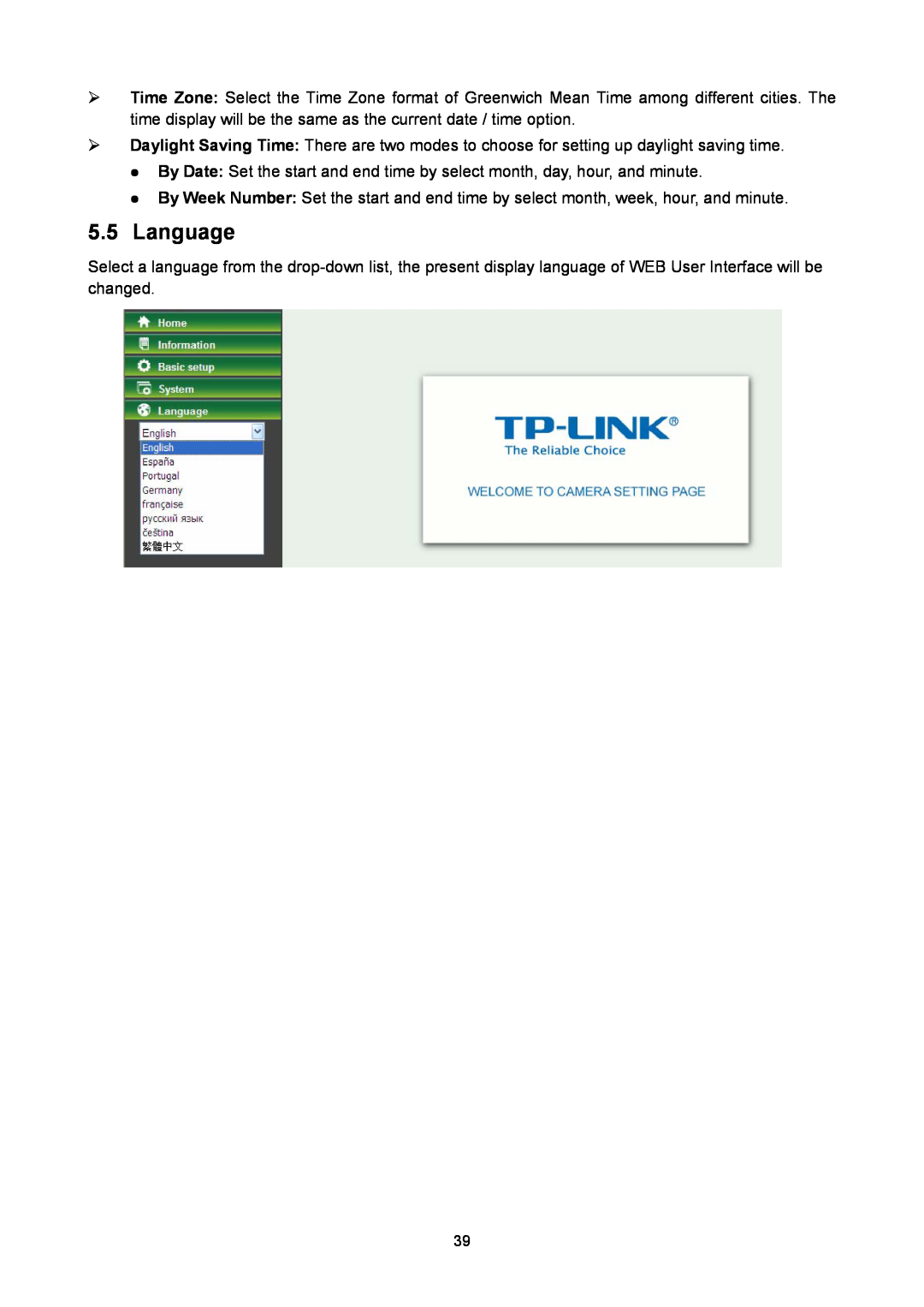 TP-Link TL-SC2020N manual Language 