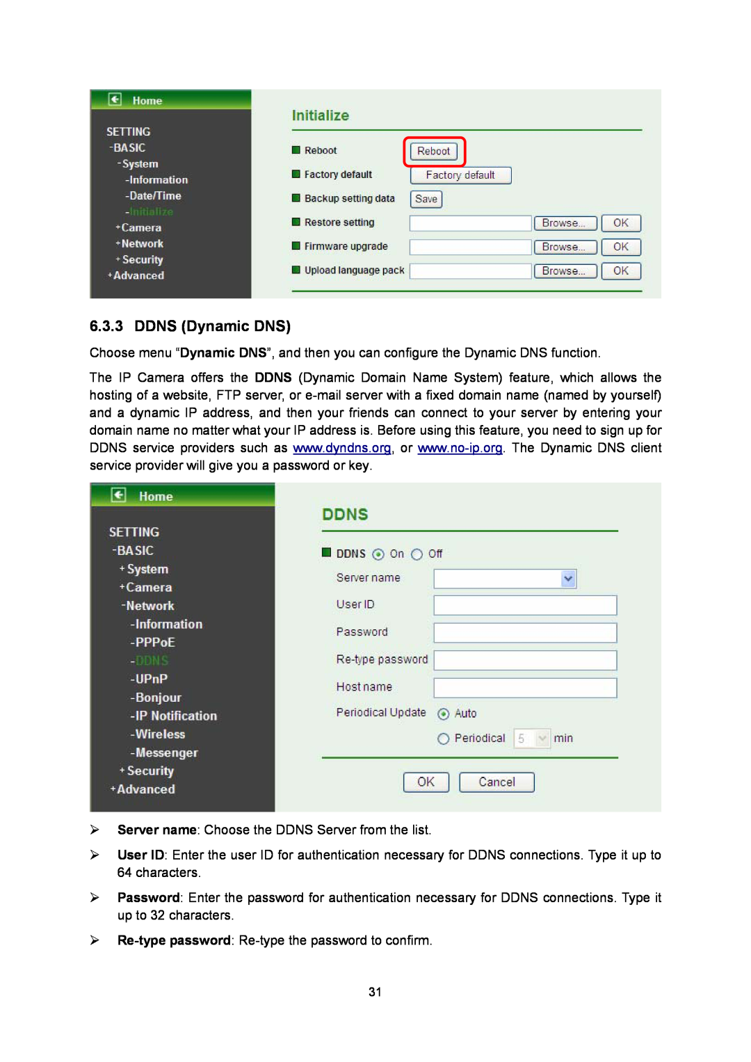TP-Link TL-SC3130G manual DDNS Dynamic DNS 