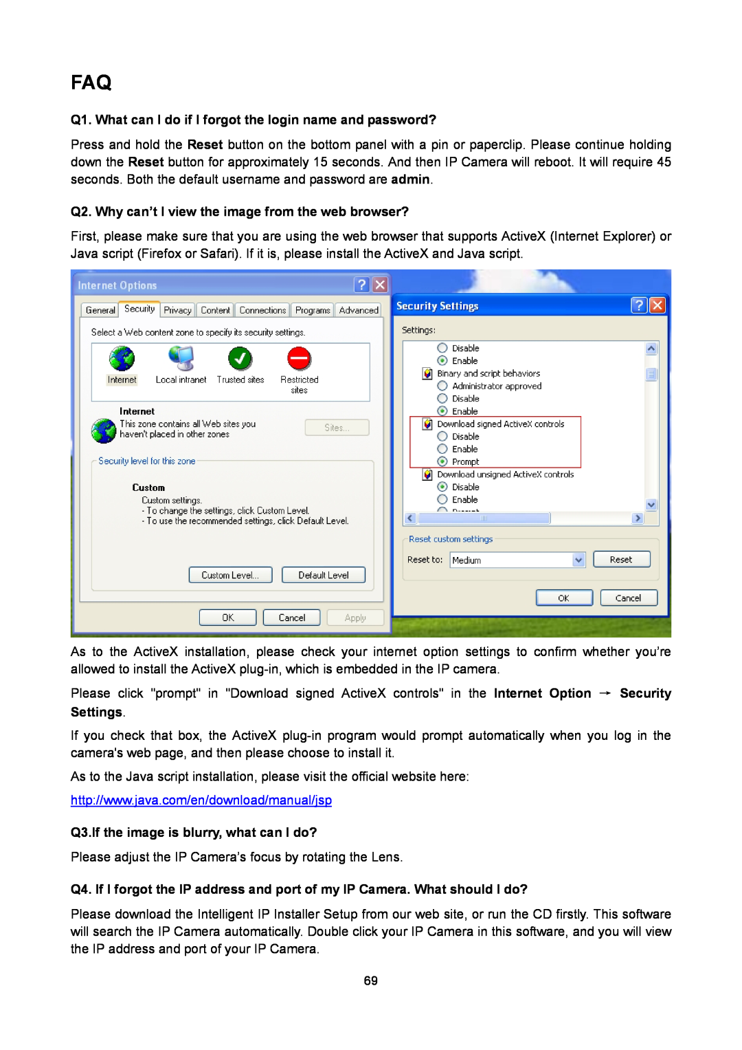 TP-Link TL-SC3130G manual Q3.If the image is blurry, what can I do? 