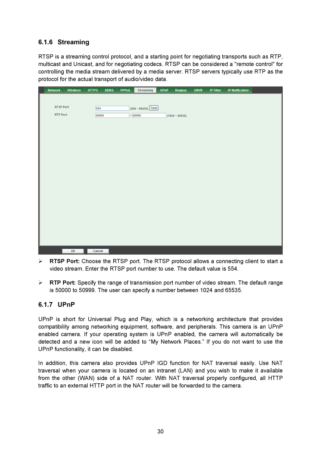 TP-Link TL-SC3230N, TL-SC323ON manual Streaming, UPnP 