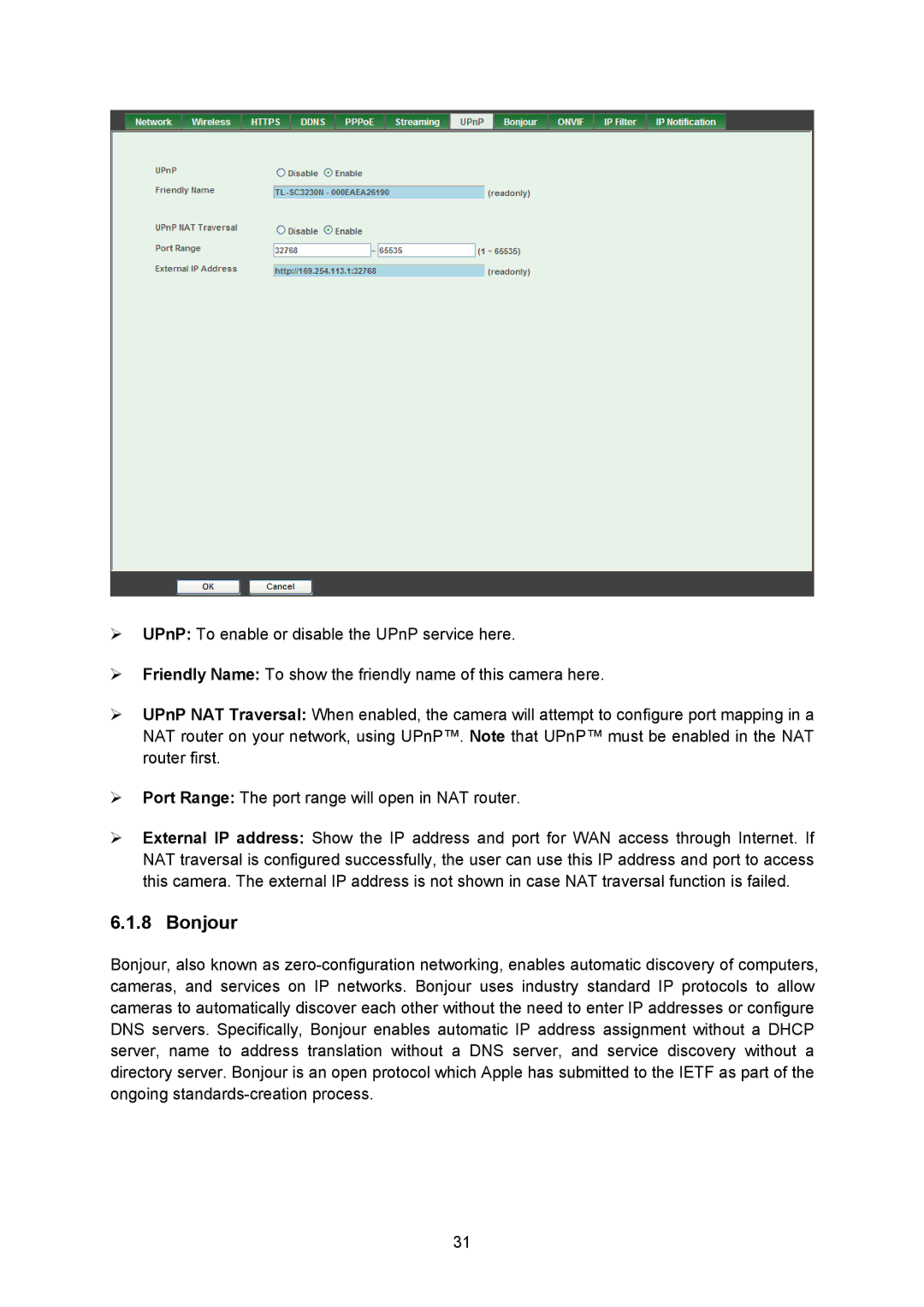 TP-Link TL-SC323ON, TL-SC3230N manual Bonjour 