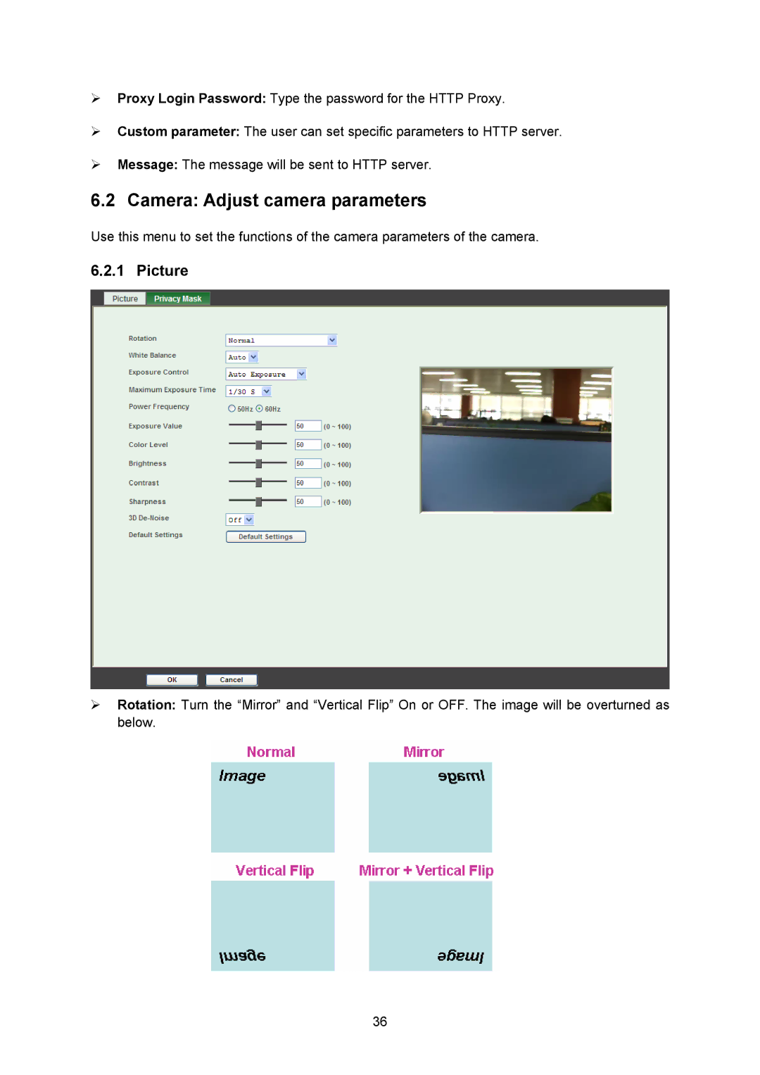 TP-Link TL-SC3230N, TL-SC323ON manual Camera Adjust camera parameters, Picture 