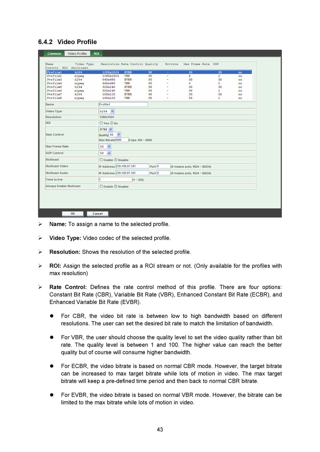 TP-Link TL-SC323ON, TL-SC3230N manual Video Profile 