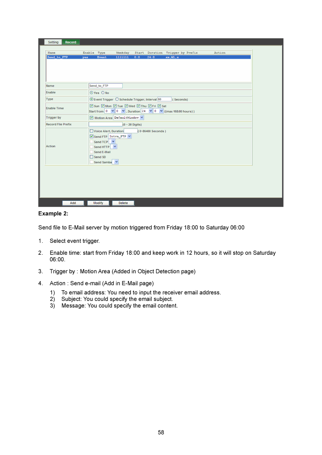 TP-Link TL-SC3230N, TL-SC323ON manual Example 