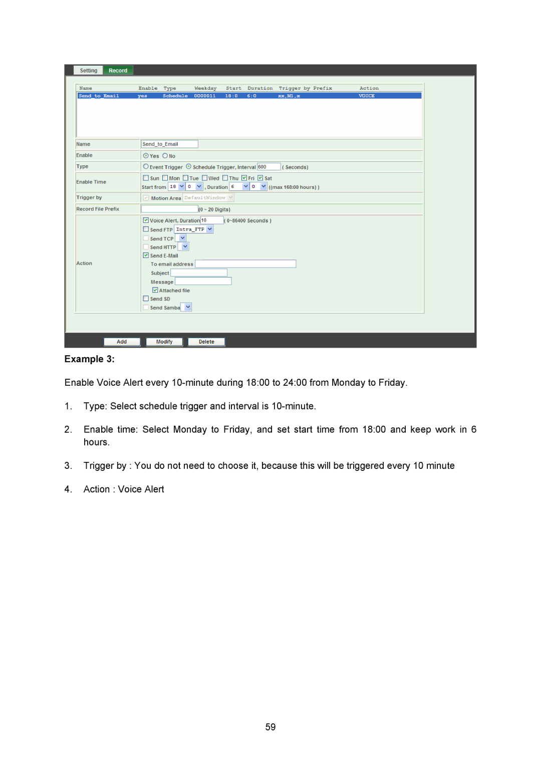 TP-Link TL-SC323ON, TL-SC3230N manual Example 