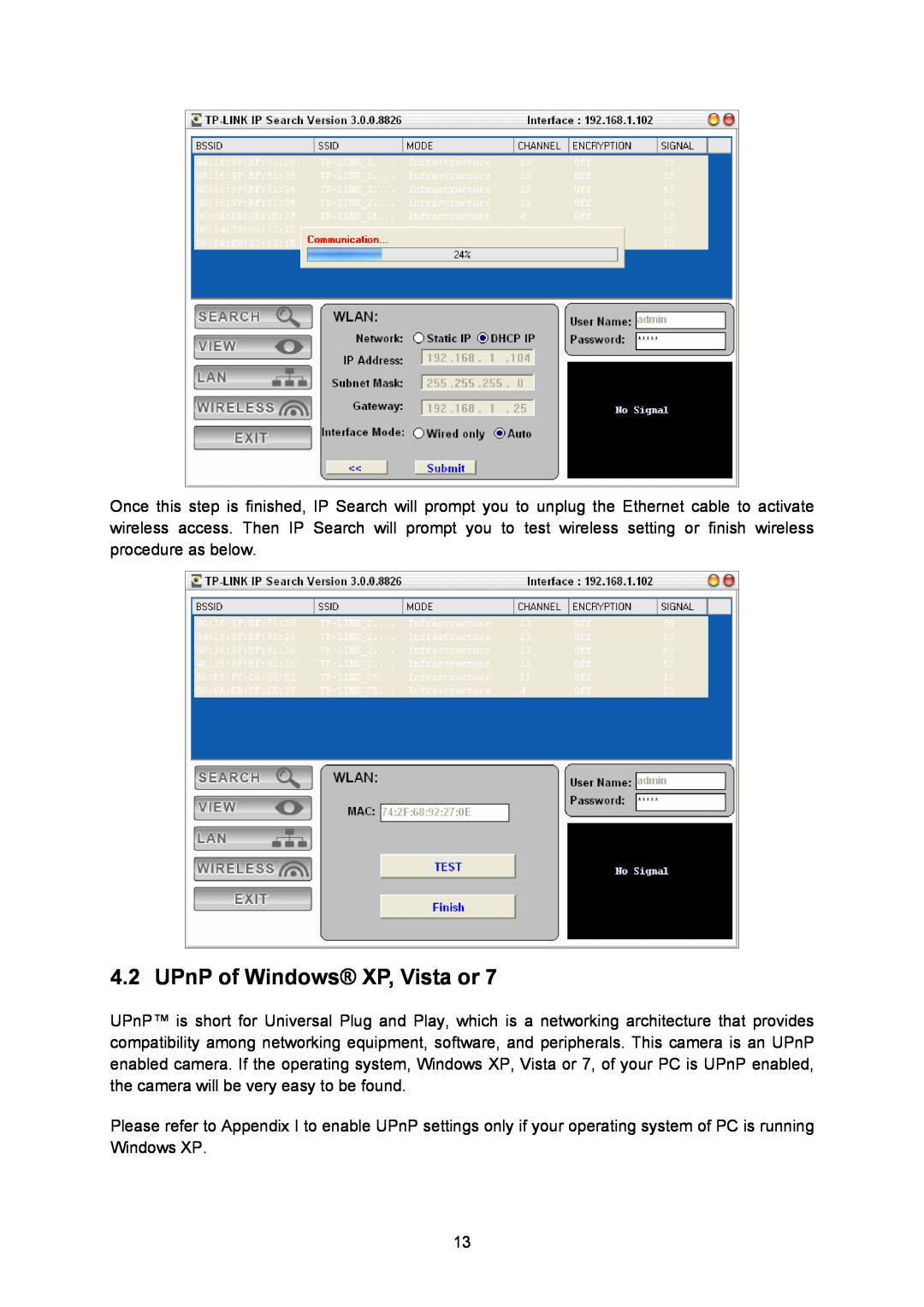 TP-Link TL-SC323ON, TL-SC3230N manual UPnP of Windows XP, Vista or 