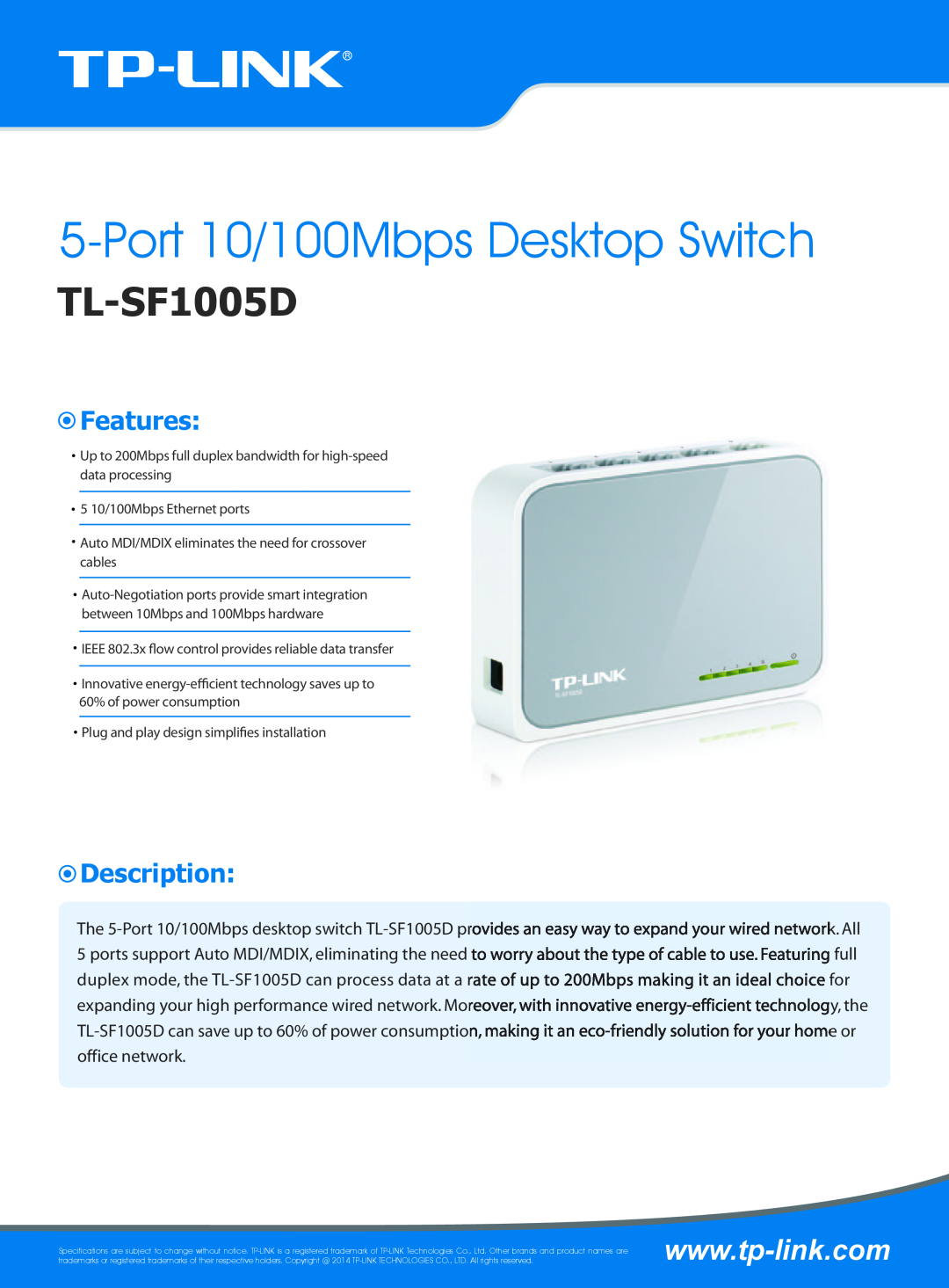 TP-Link manual TL-SF1005D TL-SF1008D TL-SF1016D, User Guide, 10/100Mbps Desktop Switch 