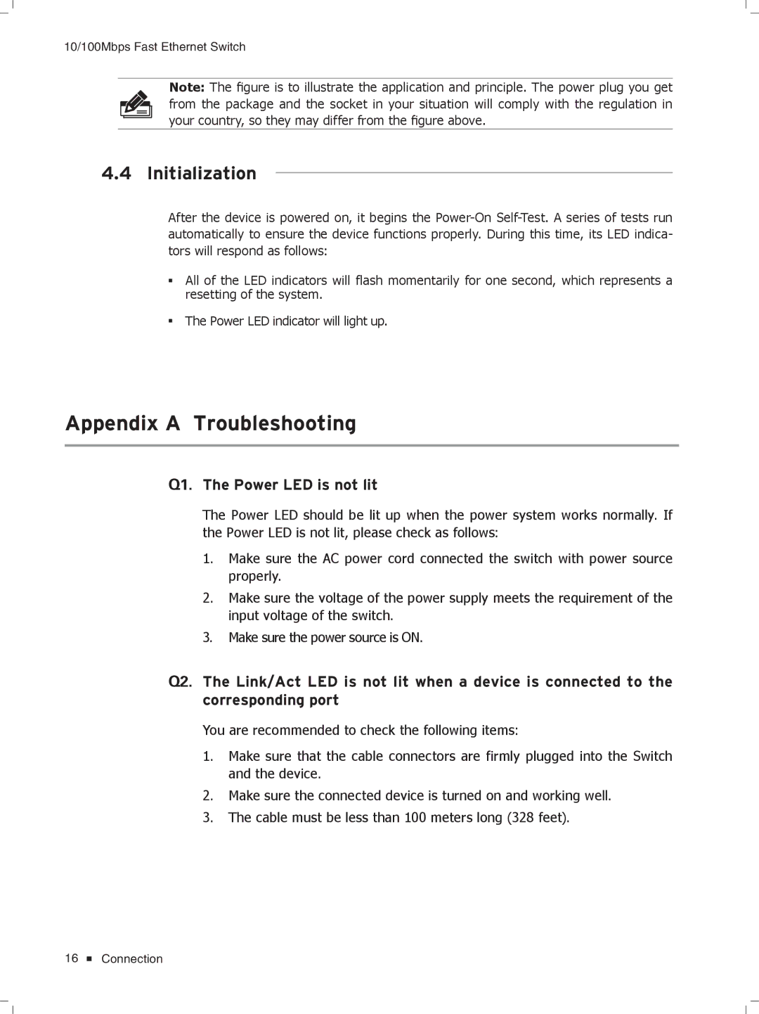 TP-Link TL-SF1048, TL-SF1024D, TL-SF1016DS manual Appendix a Troubleshooting, Initialization 