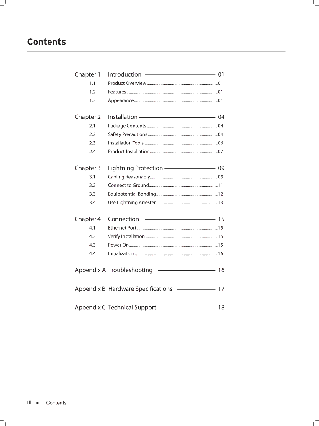 TP-Link TL-SF1016DS, TL-SF1048, TL-SF1024D manual Contents 