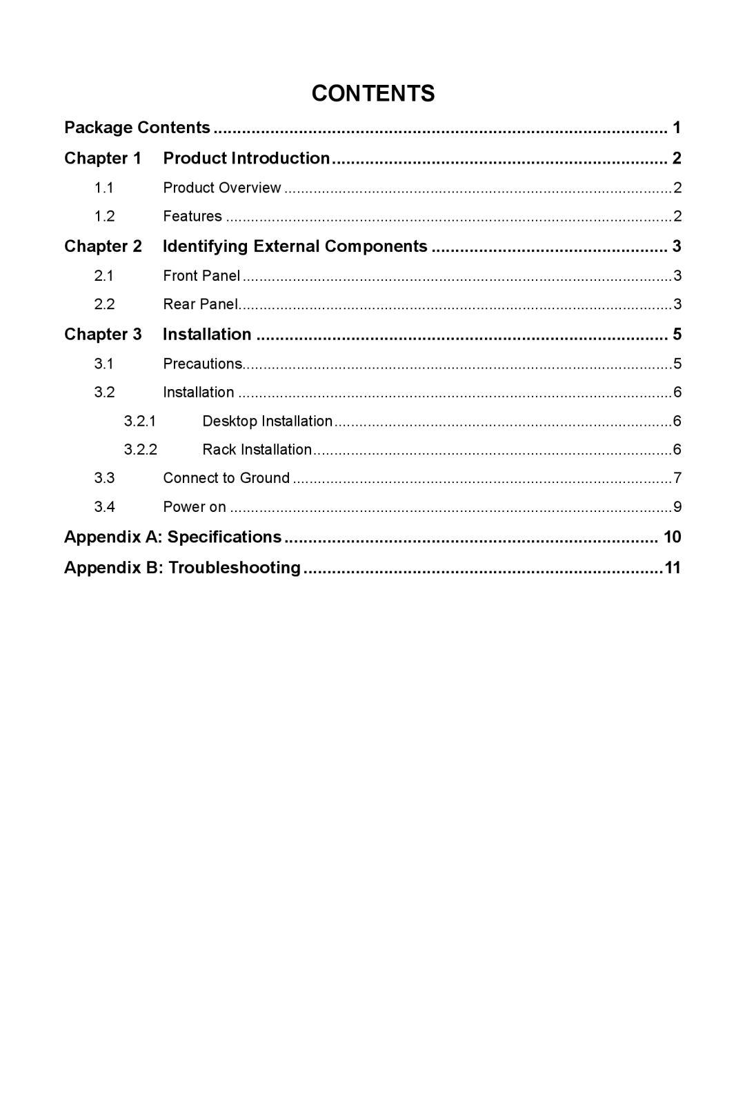 TP-Link TL-SF1048, TL-SF1024D, TL-SF1016DS manual Contents 