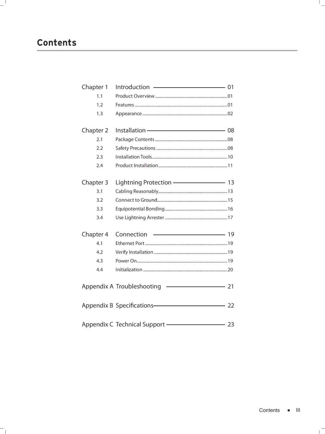 TP-Link TL-SG1024D, tl-sg1048, TL-SG1008PE, TL-SG1016D manual Contents 