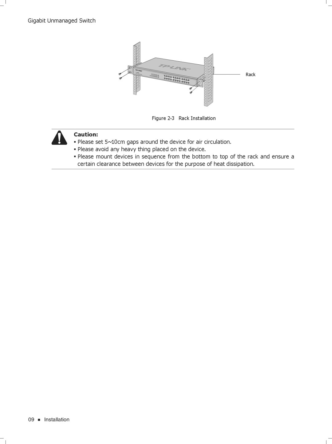 TP-Link TL-SG1048/TL-SG1024, TL-SG1204D/TL-SG1016, TL-SG1016D/TL-SG1008 manual Fffffffffff Rack Installation 