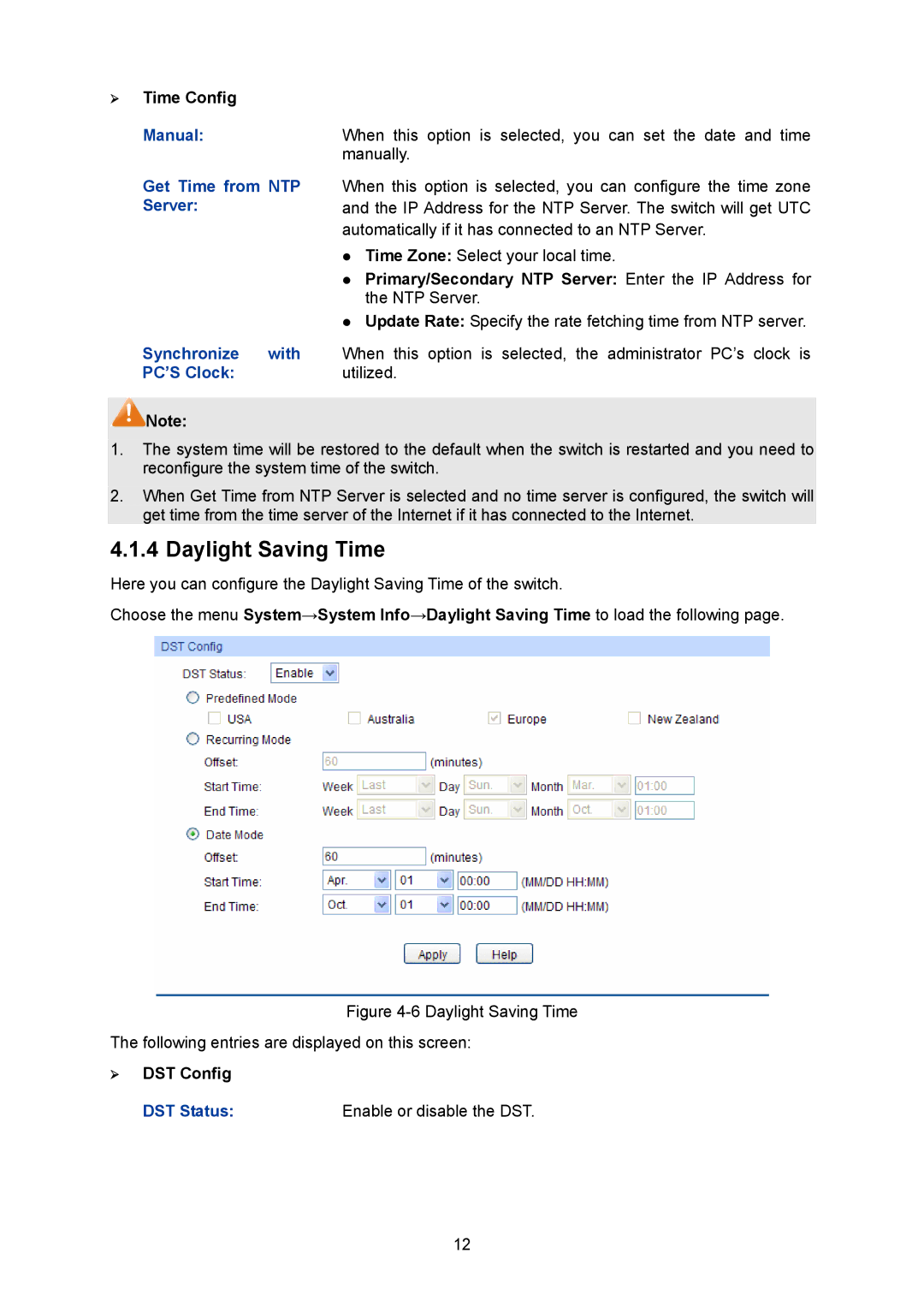 TP-Link TL-SG2008 manual Daylight Saving Time 