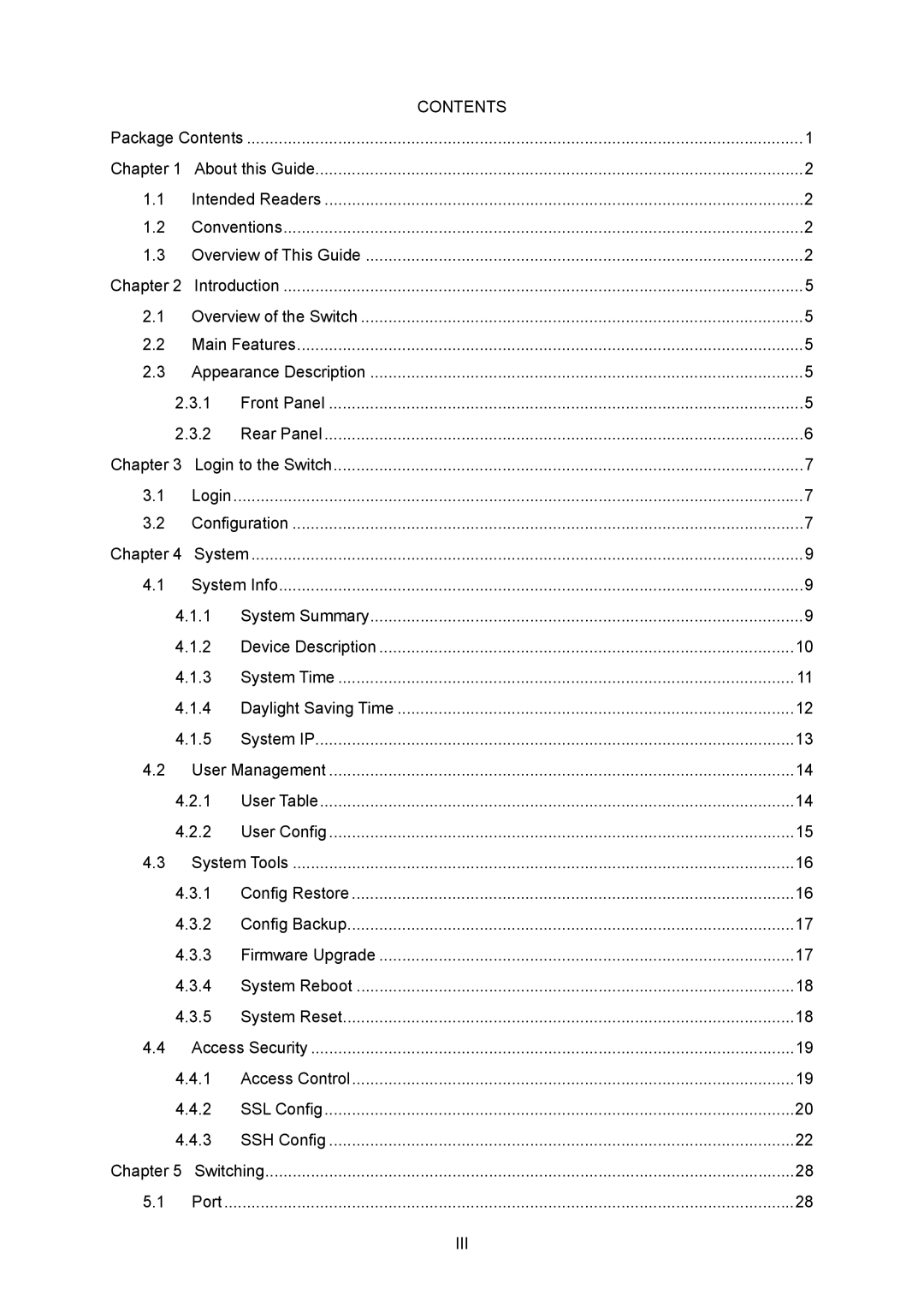 TP-Link TL-SG2008 manual Contents 