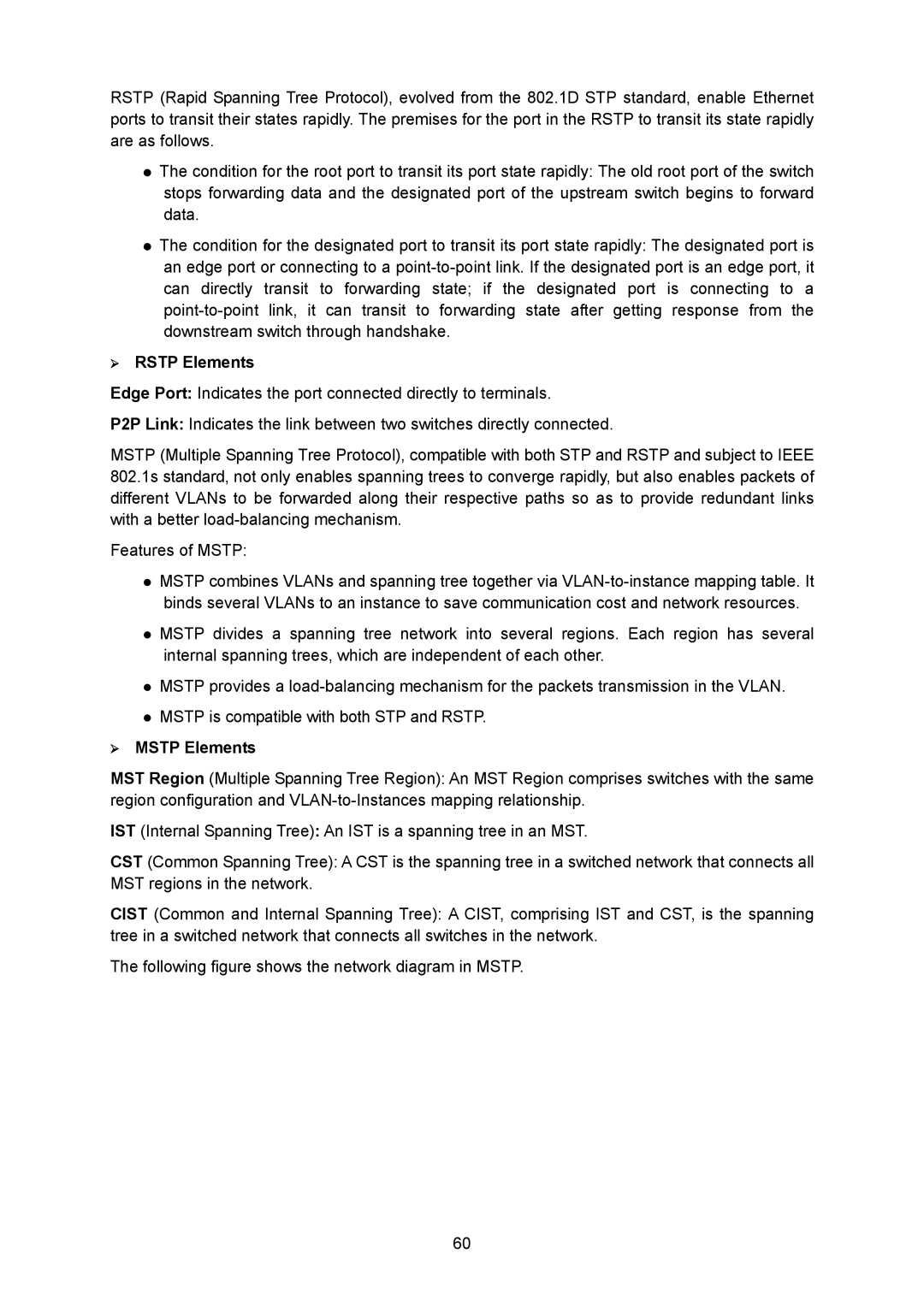 TP-Link TL-SG2008 manual ¾ Rstp Elements, ¾ Mstp Elements 