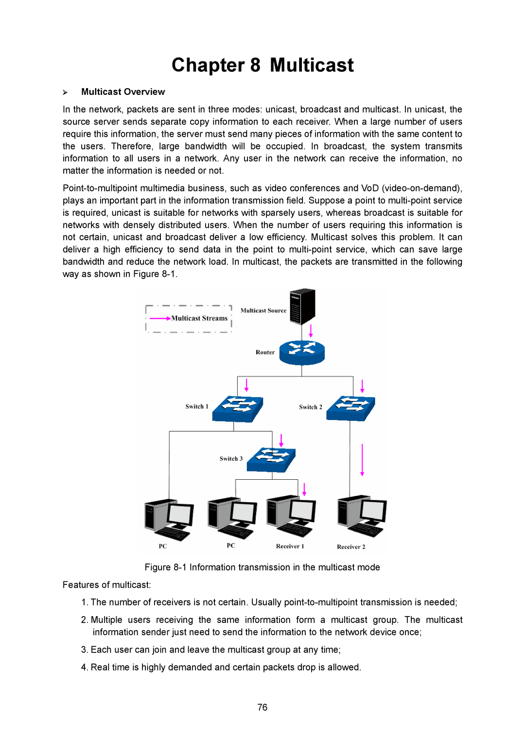 TP-Link TL-SG2008 manual ¾ Multicast Overview 