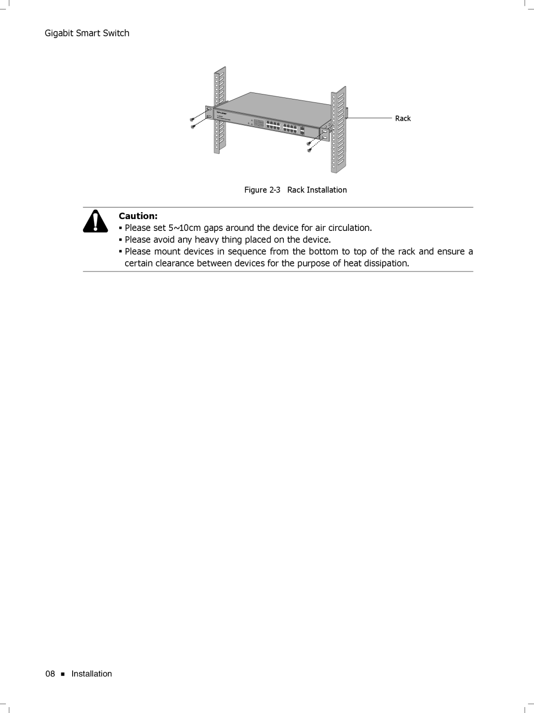 TP-Link TL-SG2424, TL-SG2216 manual Fffffffffff Rack Installation 