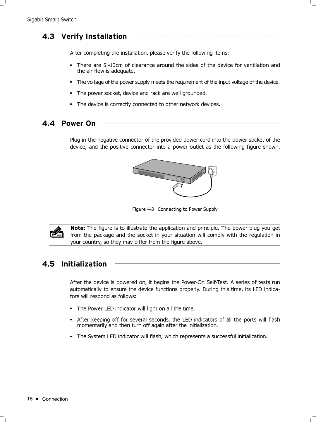 TP-Link TL-SG2424, TL-SG2216 manual Verify Installation, Power On, Initialization 