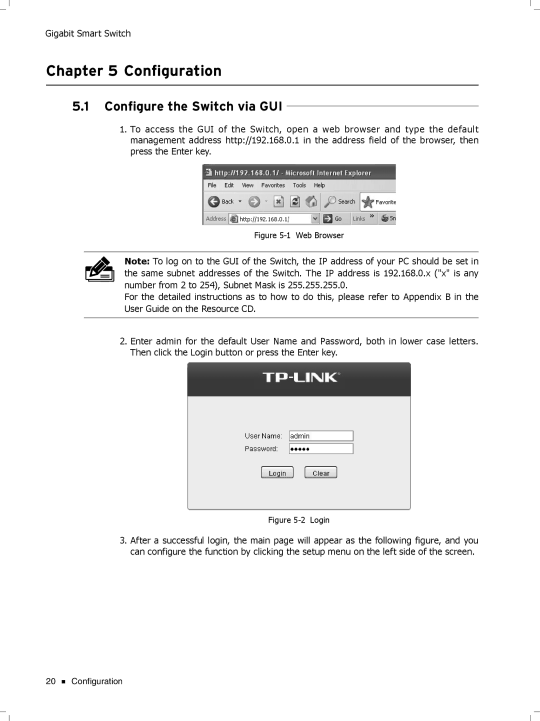 TP-Link TL-SG2424, TL-SG2452, Tl-SB2216 manual CCCCCCCCCCConfiguration, Configure the Switch via GUI 