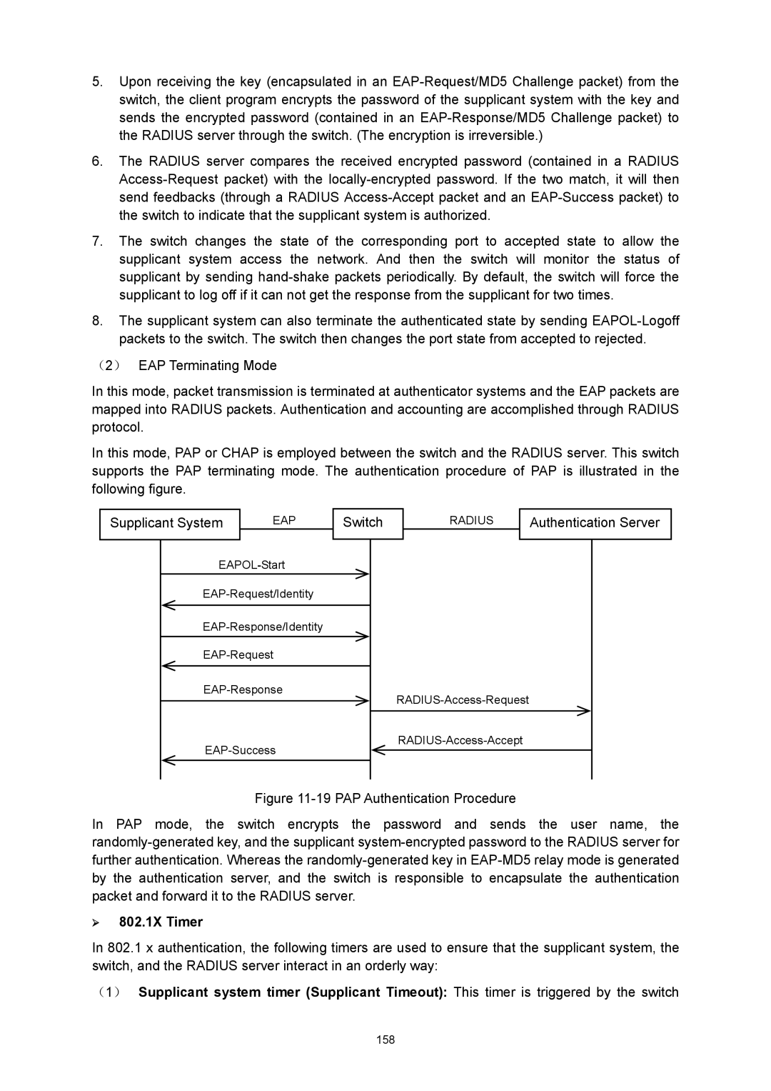 TP-Link TL-SG3216 manual ¾ 802.1X Timer 