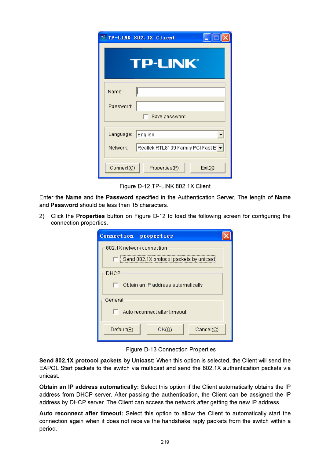 TP-Link TL-SG3216 manual 219 