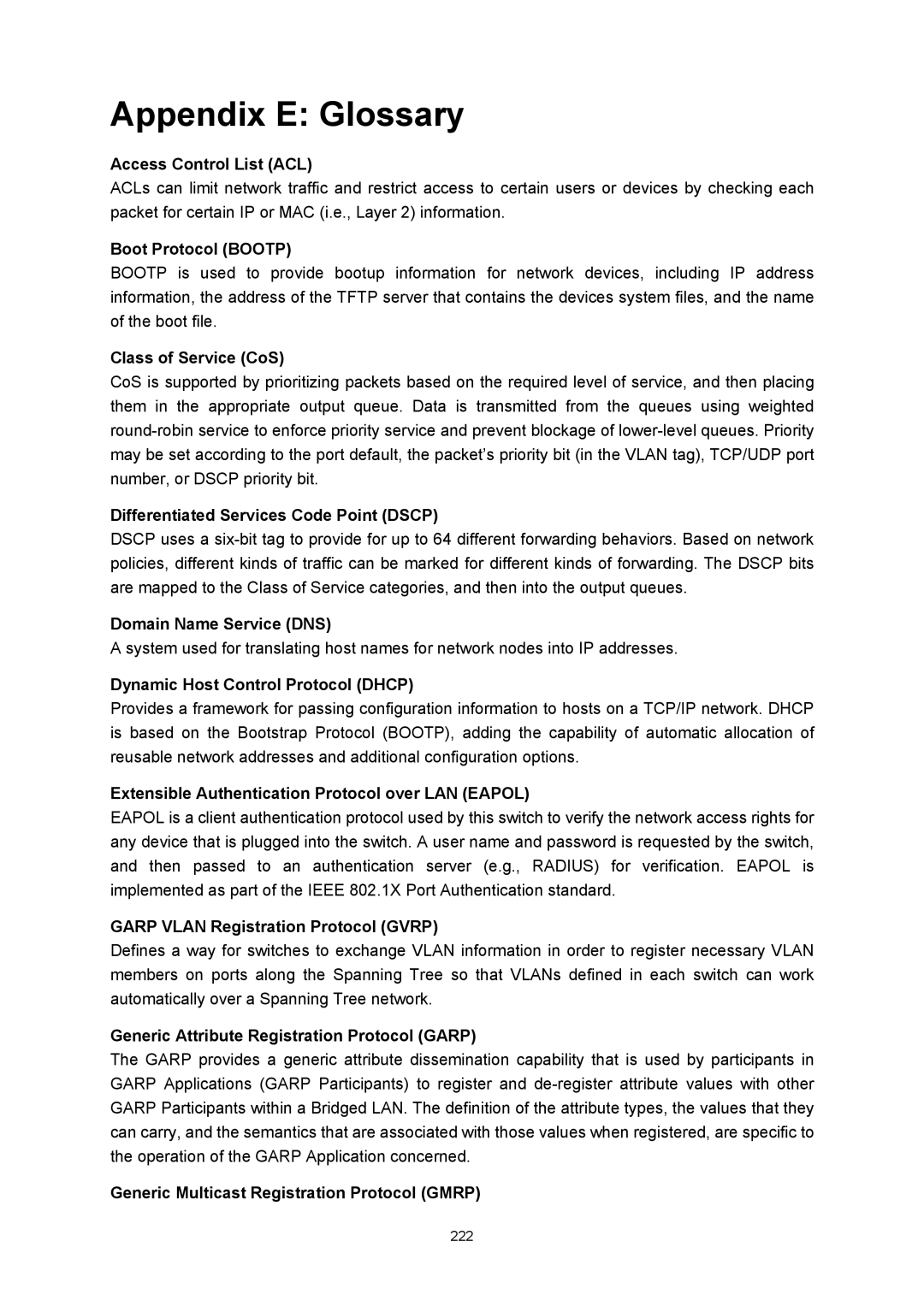 TP-Link TL-SG3216 manual Appendix E Glossary 