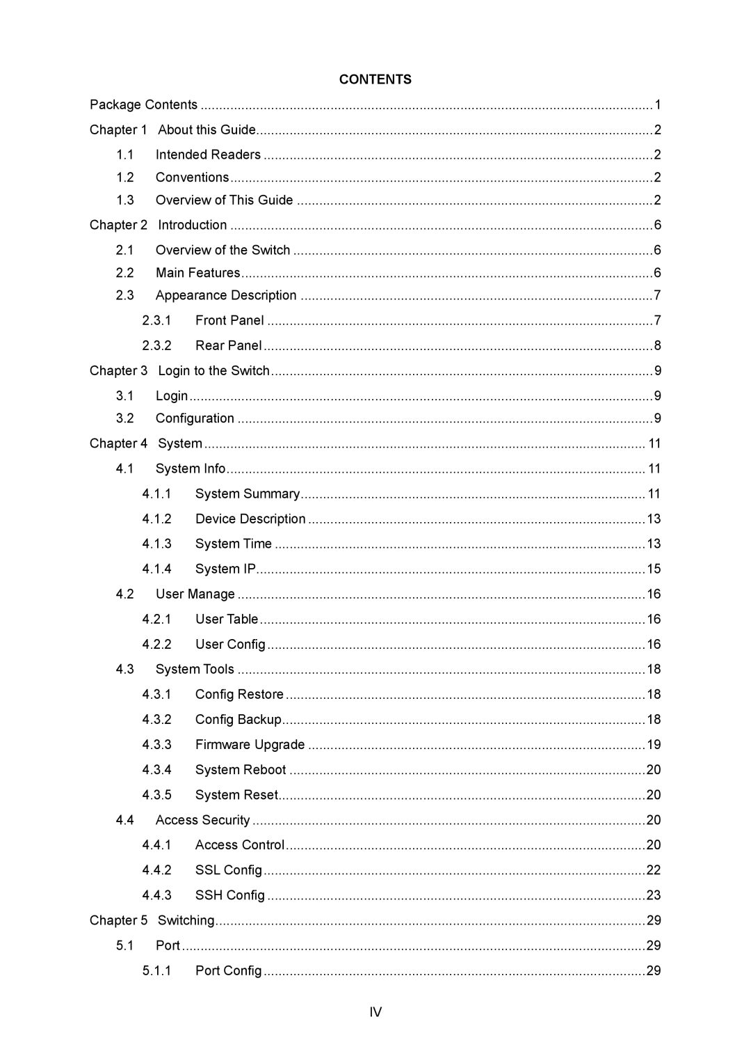 TP-Link TL-SG3216 manual Contents 