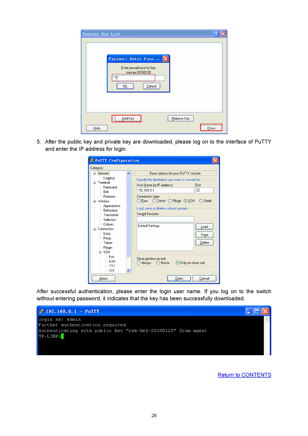 TP-Link TL-SG3216 manual Return to Contents 