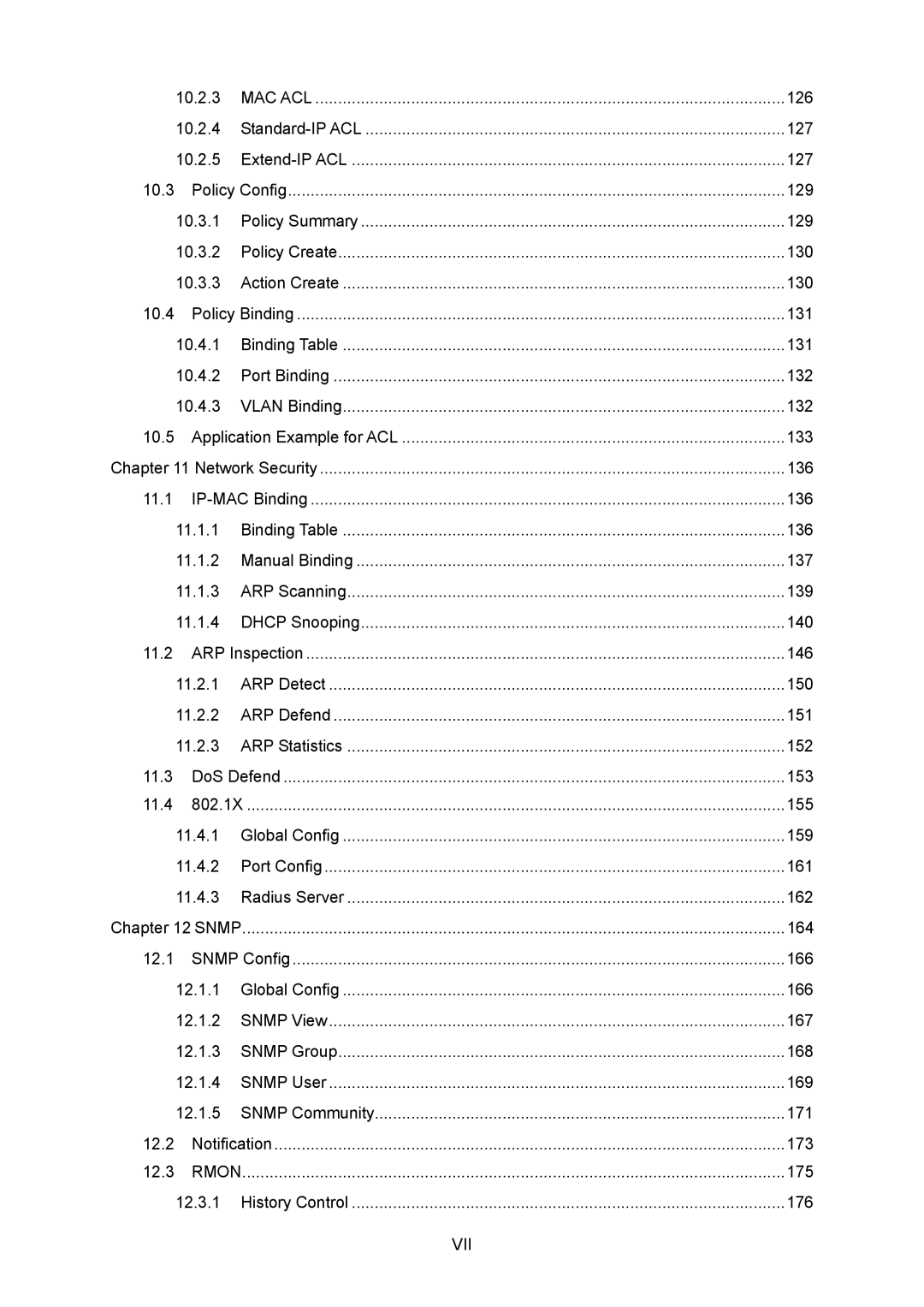 TP-Link TL-SG3216 manual Vii 