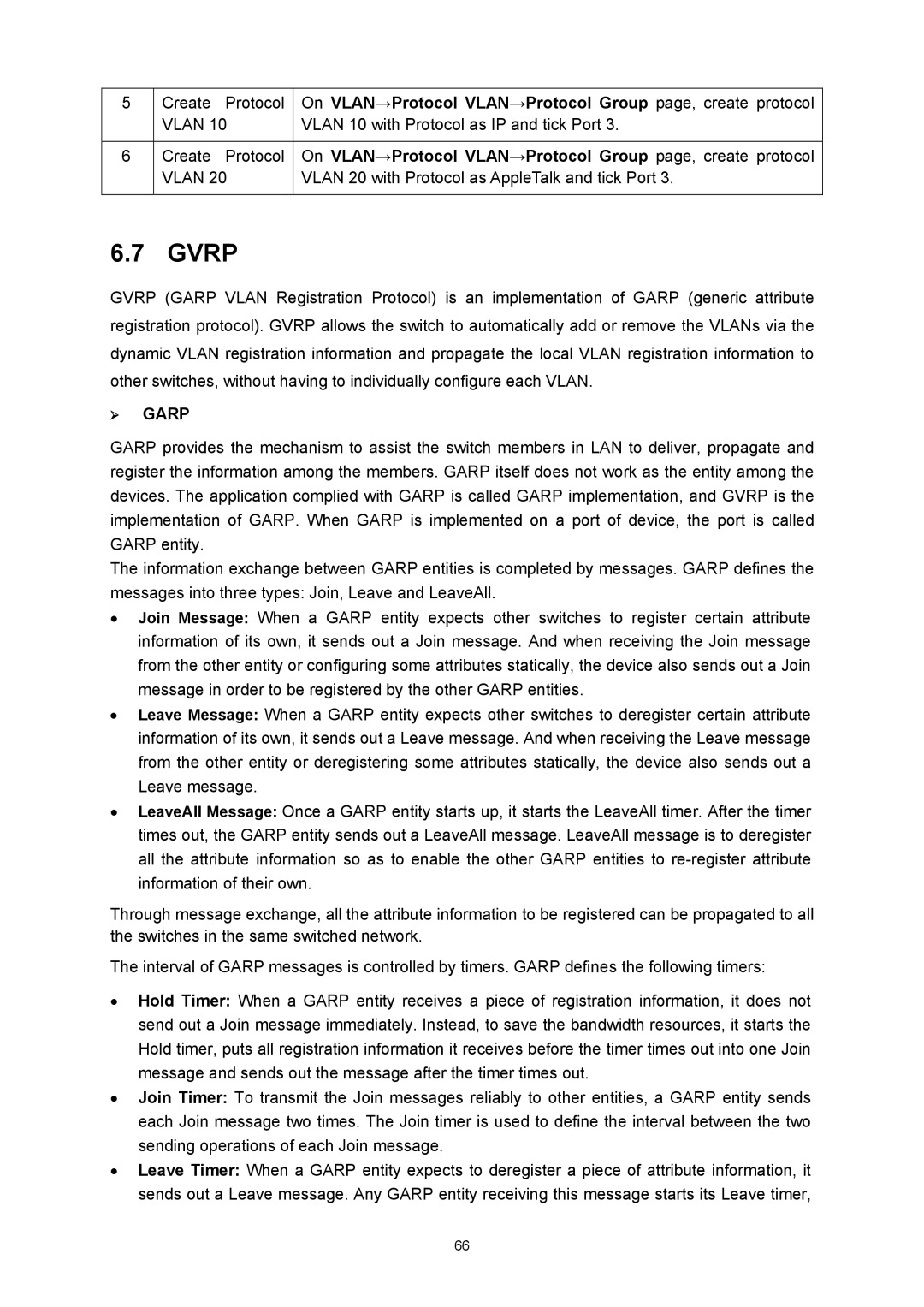 TP-Link TL-SG3216 manual Gvrp, On VLAN→Protocol VLAN→Protocol Group page, create protocol 