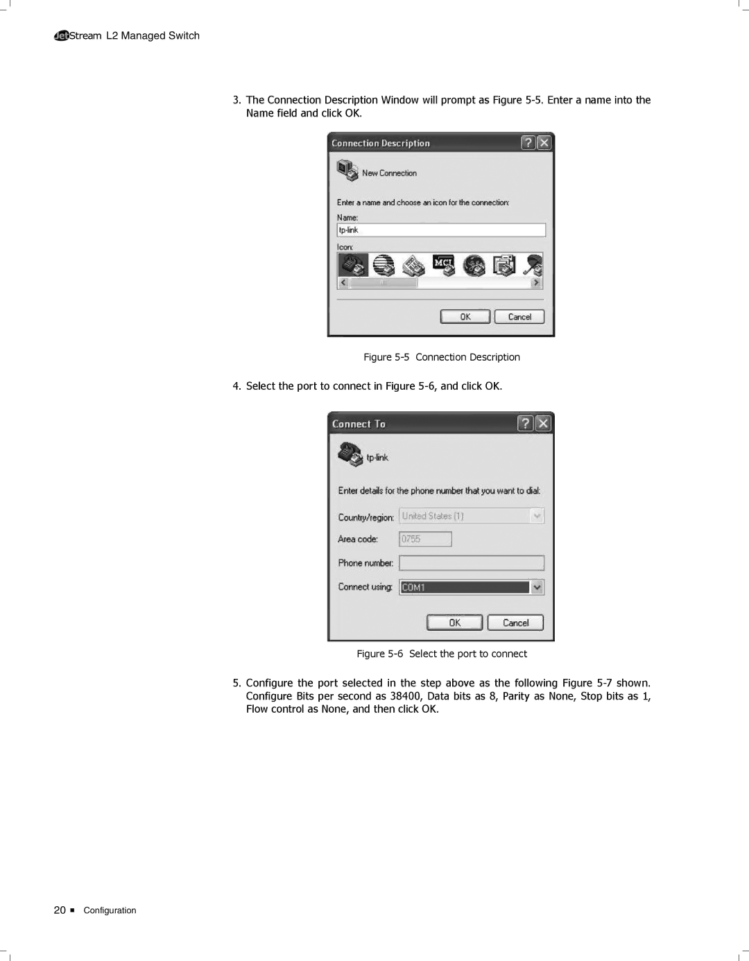 TP-Link TL-SG3424 manual Select the port to connect in -6, and click OK 