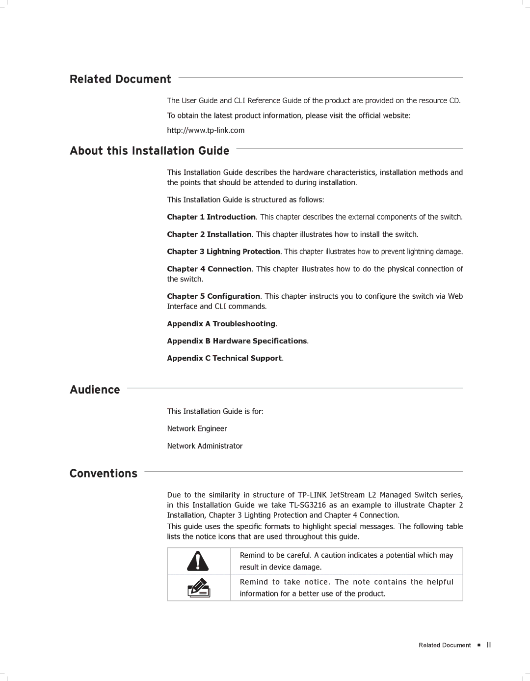 TP-Link TL-SG3424 manual Audience 