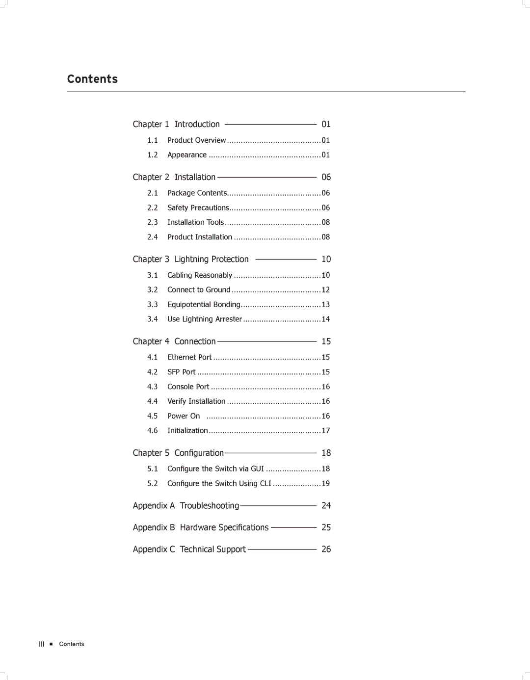 TP-Link TL-SG3424 manual Contents 