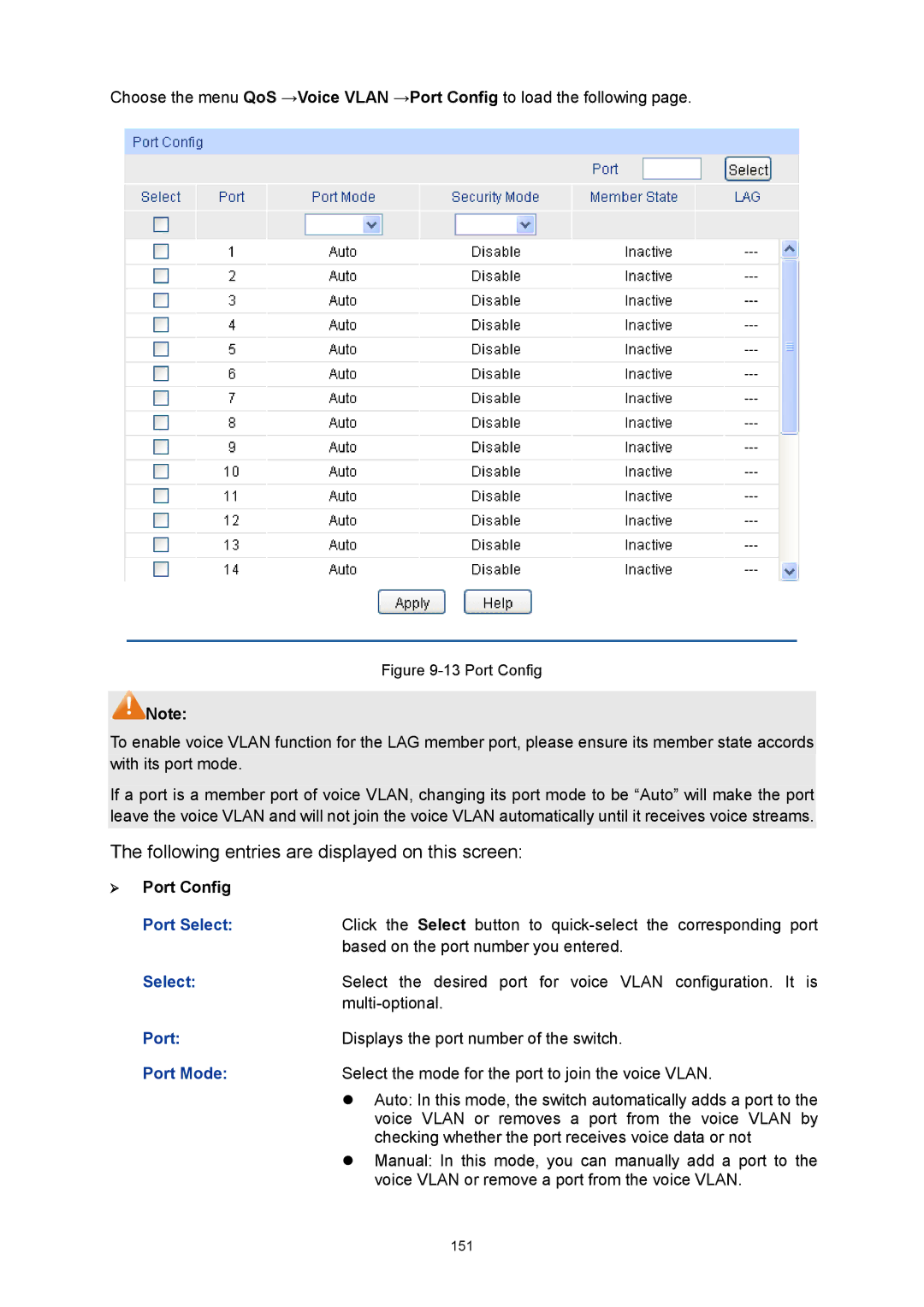 TP-Link TL-SG3424P manual Port Mode, Port Config 