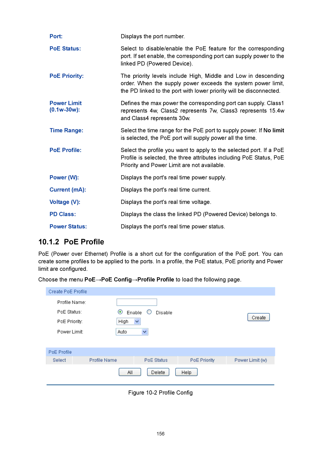 TP-Link TL-SG3424P manual PoE Profile 