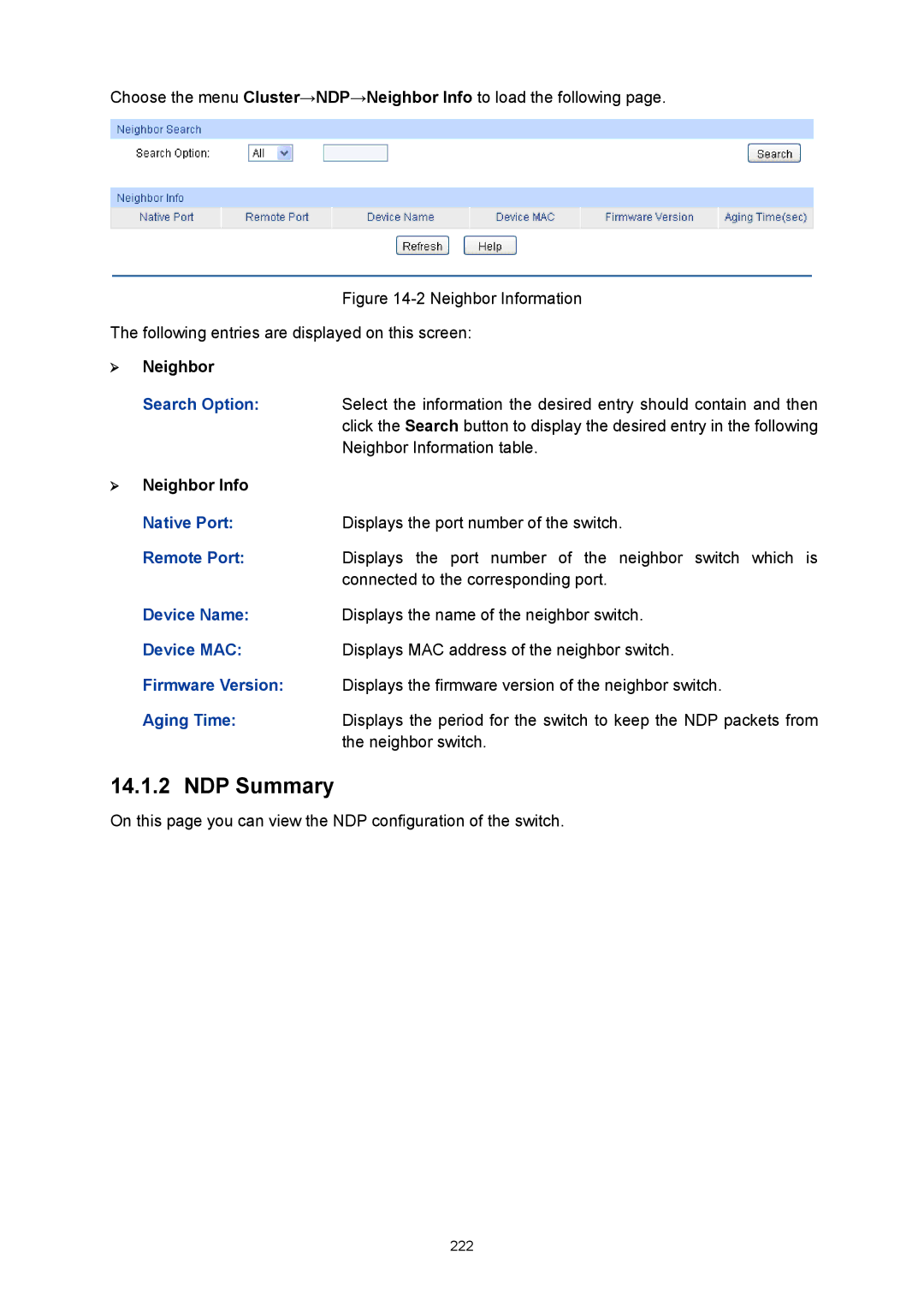 TP-Link TL-SG3424P manual NDP Summary,  Neighbor Info 