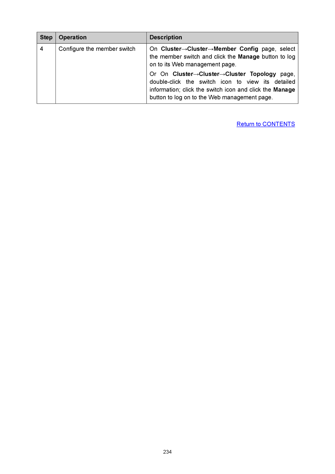 TP-Link TL-SG3424P manual On Cluster→Cluster→Member Config page, select, Or On Cluster→Cluster→Cluster Topology 