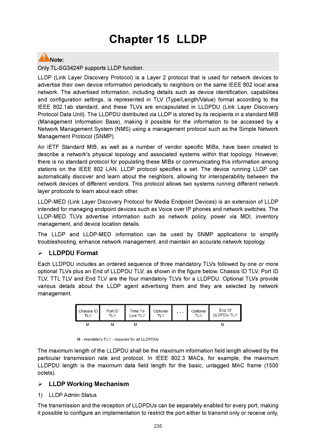 TP-Link TL-SG3424P manual  Lldpdu Format 