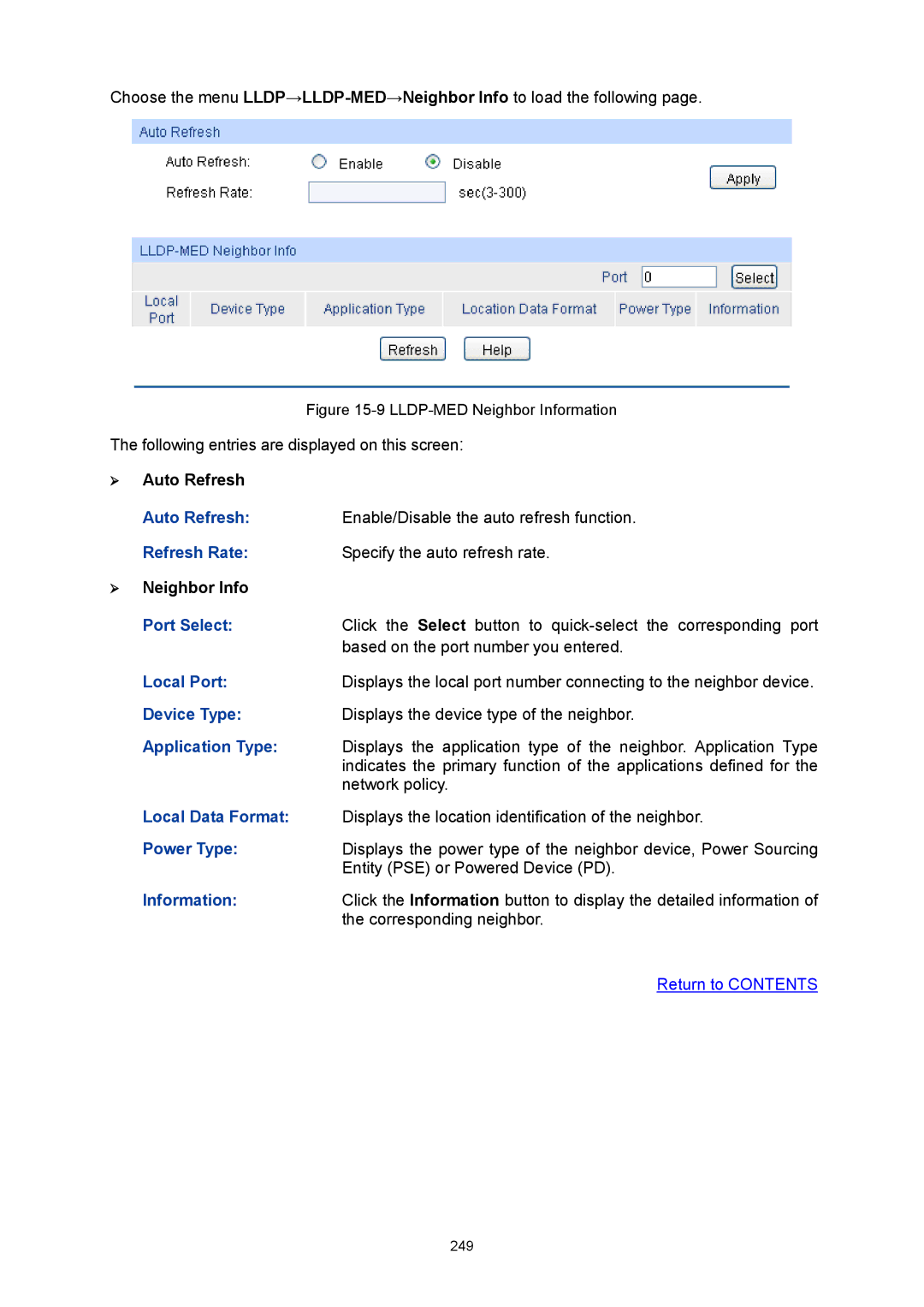 TP-Link TL-SG3424P manual LLDP-MED Neighbor Information 