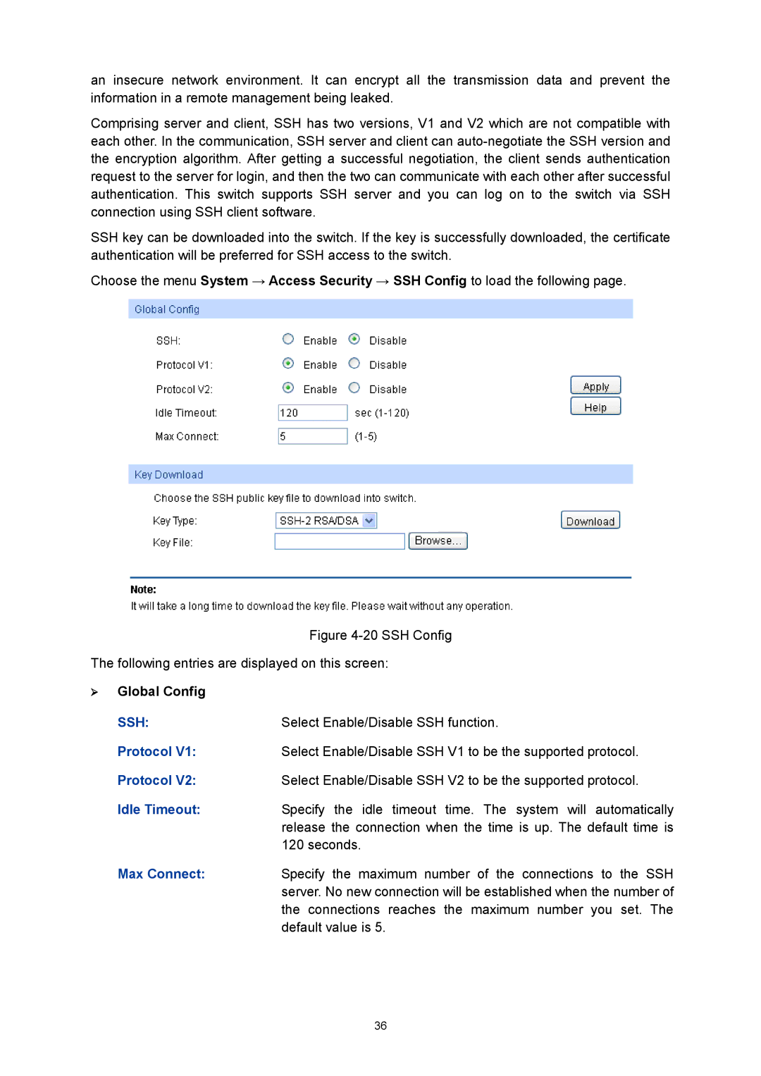 TP-Link TL-SG3424P manual Protocol, Idle Timeout, Max Connect 